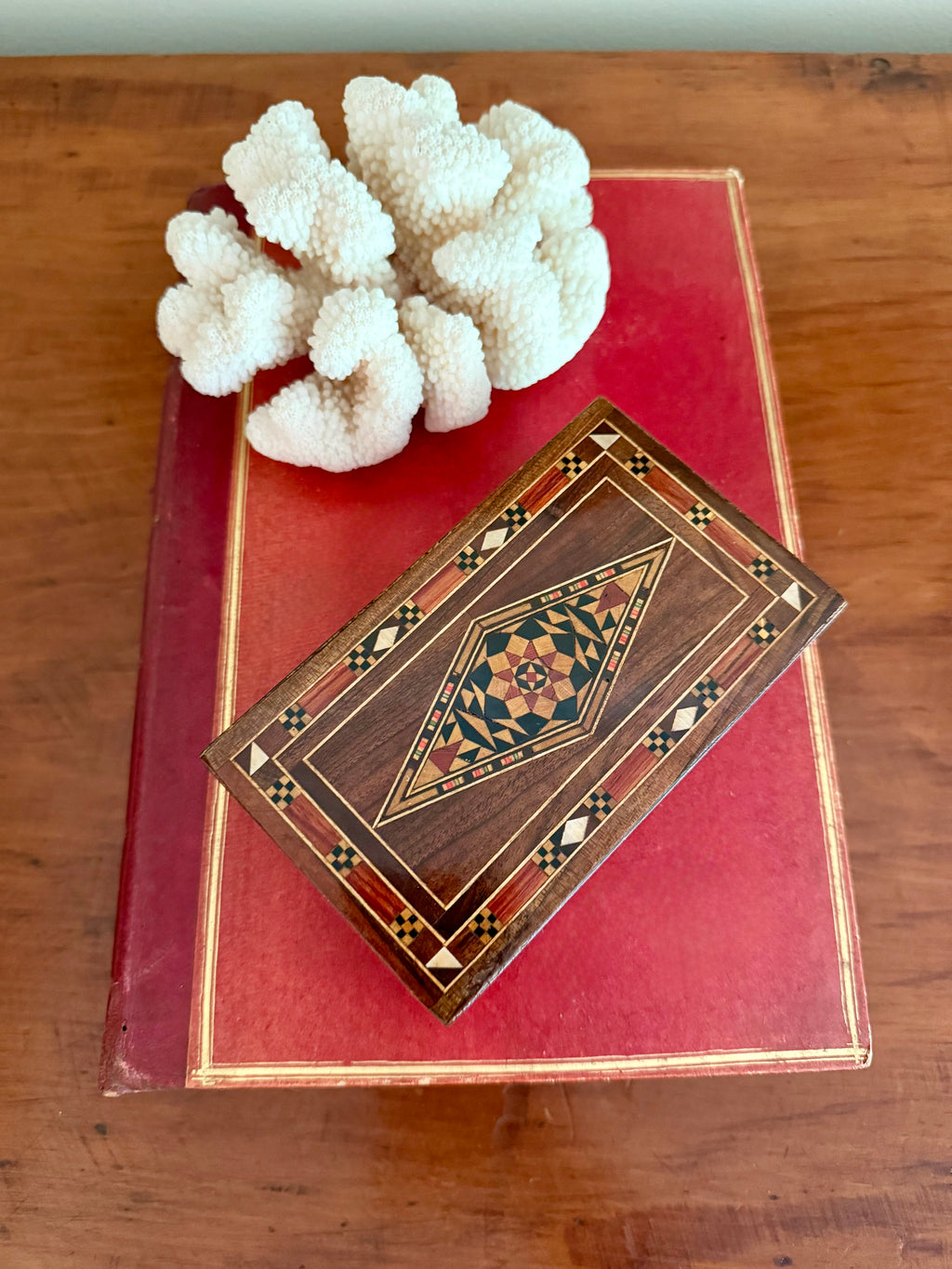 Small Wooden Inlaid Mosaisc Box