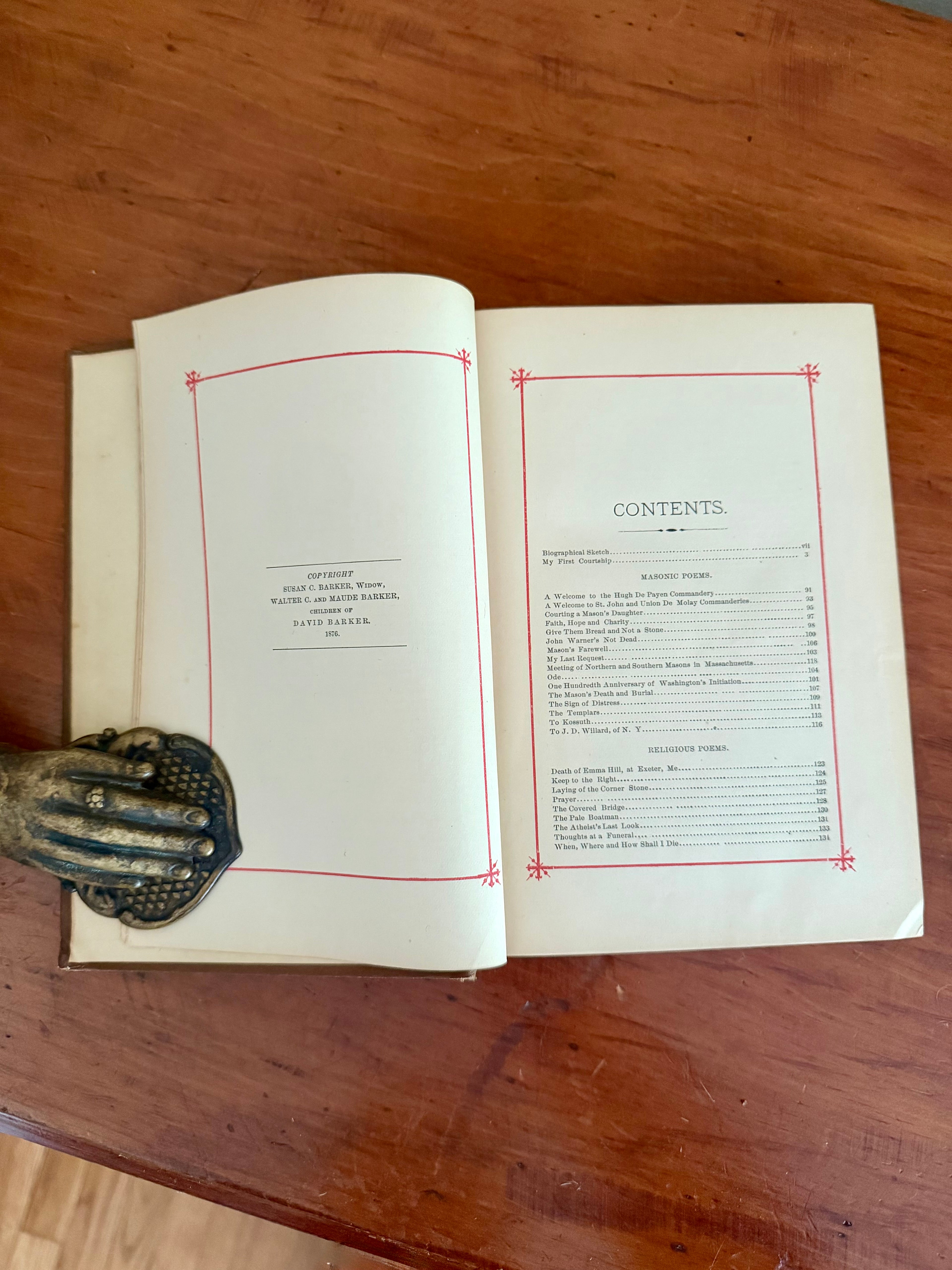 Antique Book: Poems by David Barker (1866)