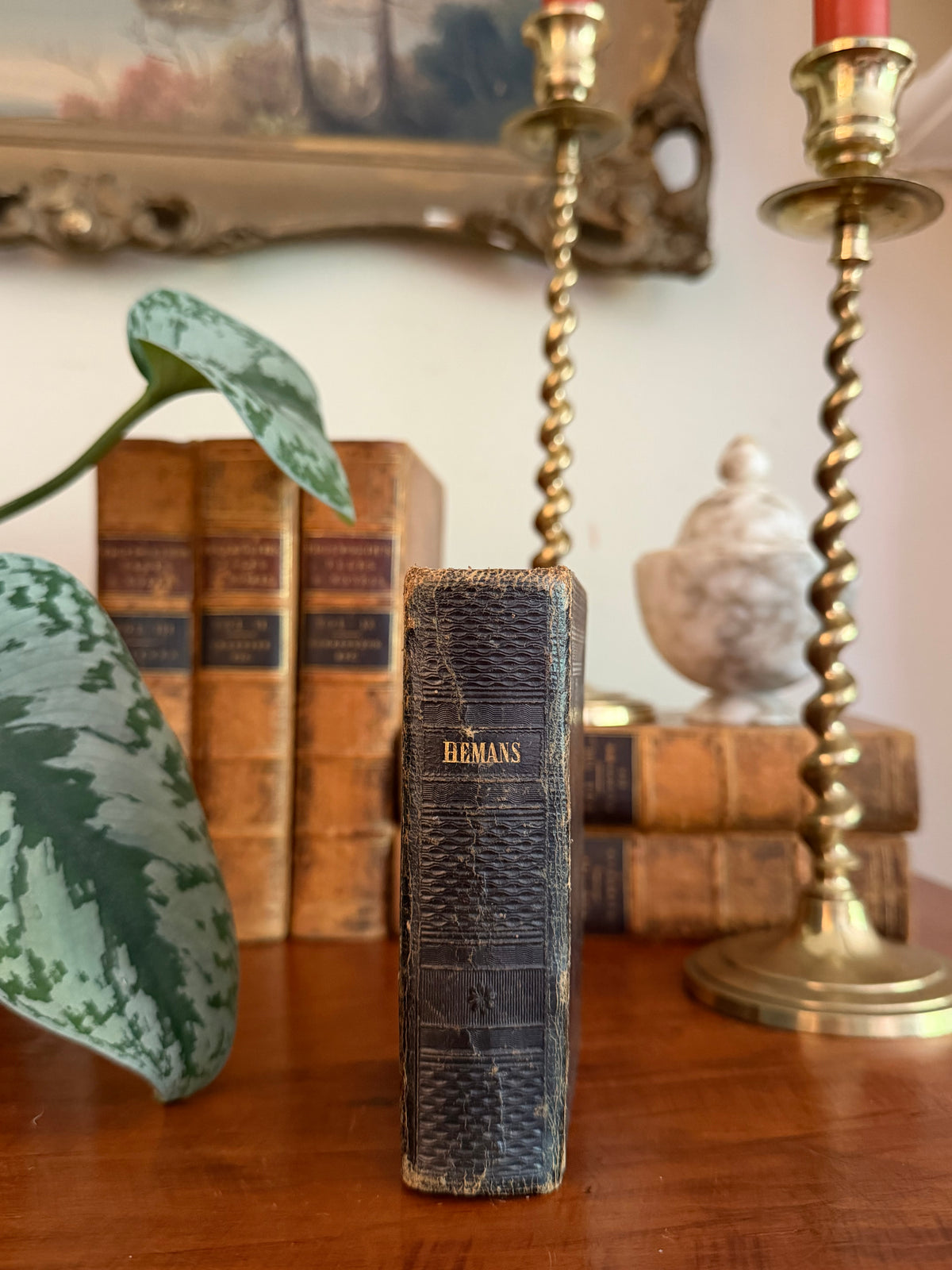 Pocket Size Antique Book: The Poetical Works of Mrs. Hemans (1845)