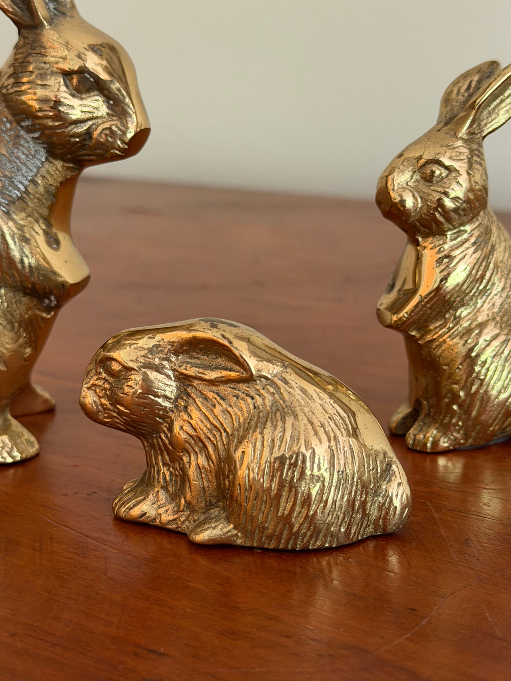 Set of 3 Brass Bunnies