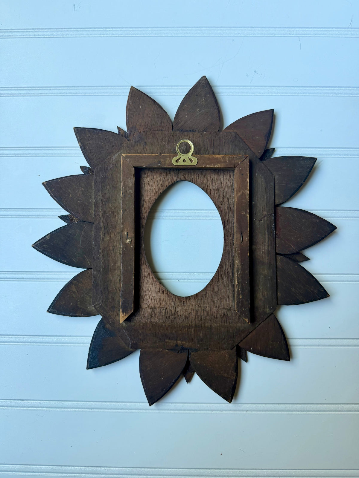 Wooden Hand-Carved Tramp Art Picture Frame (circa 1880–1920)