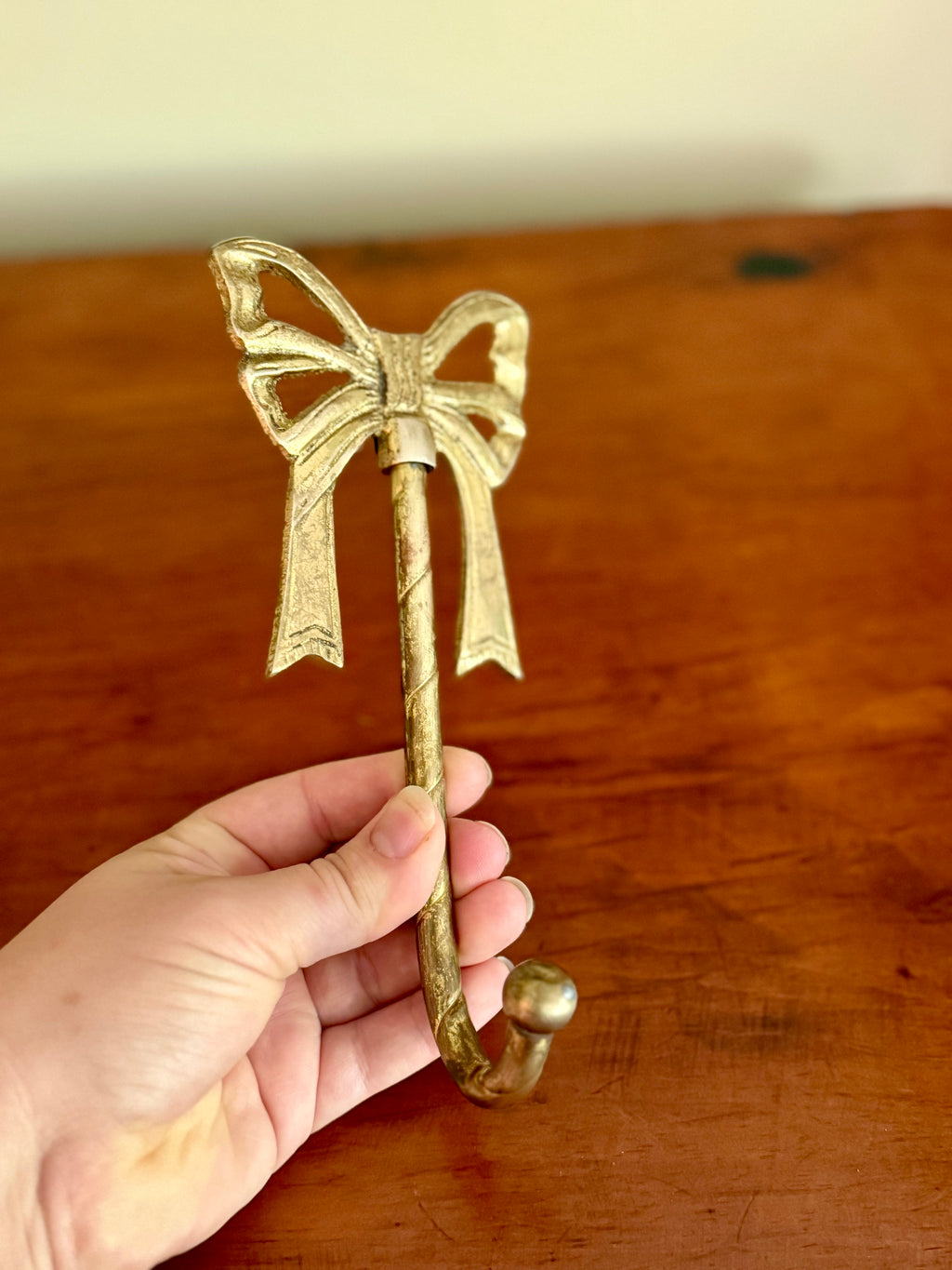 Vintage Brass Bow Hook