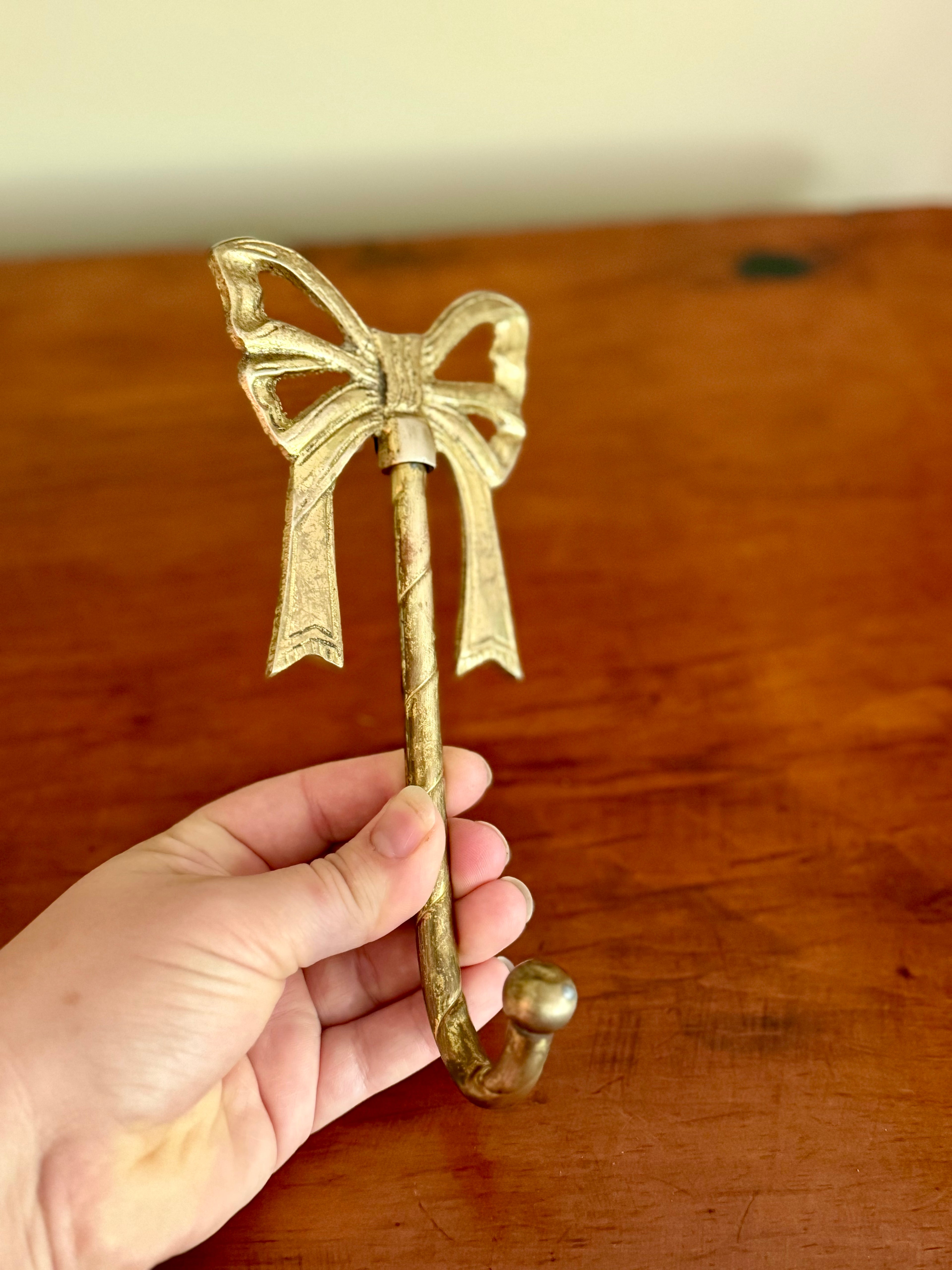 Vintage Brass Bow Hook