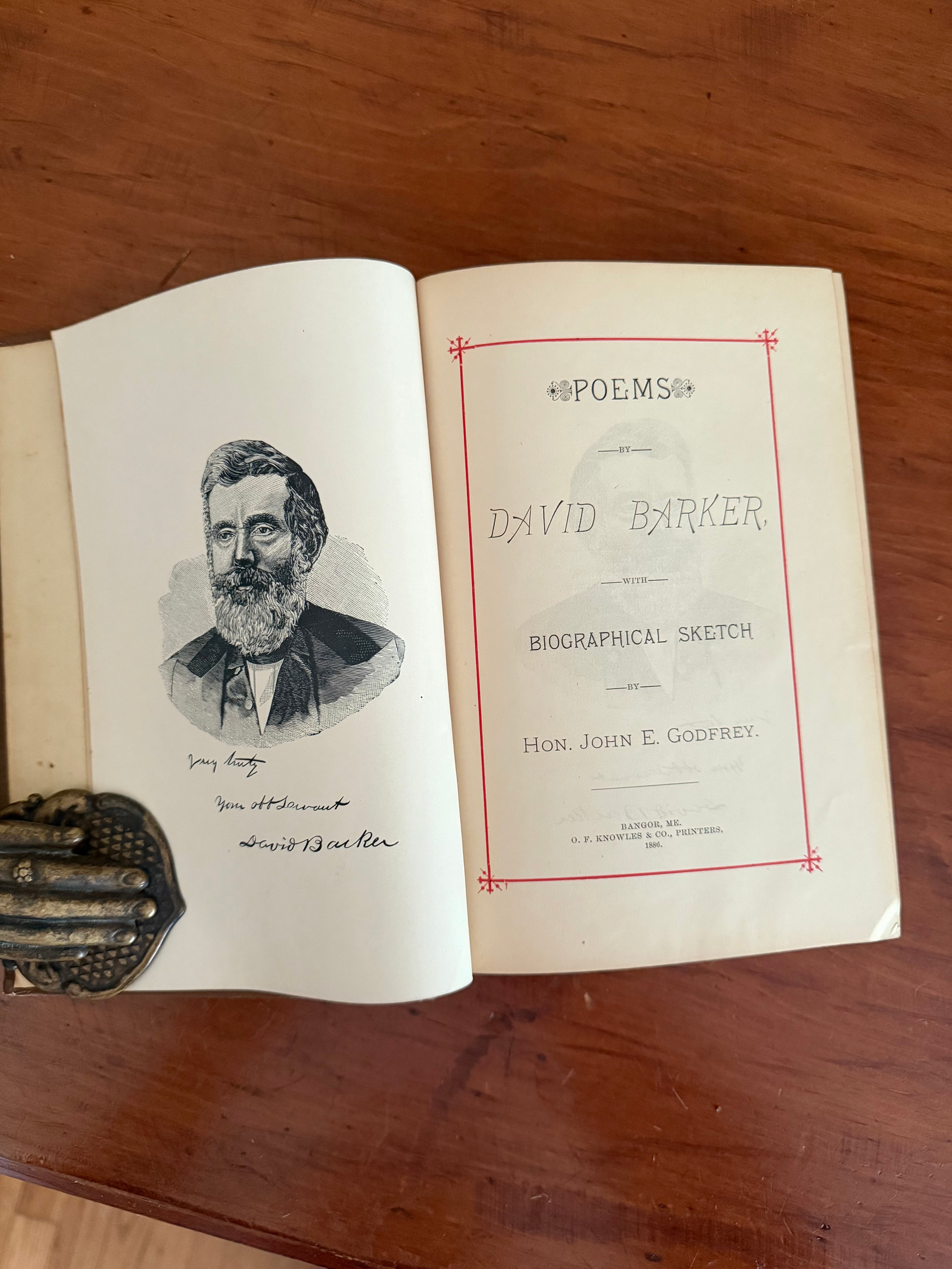 Antique Book: Poems by David Barker (1866)