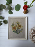 Vintage Yellow Floral Needle Point