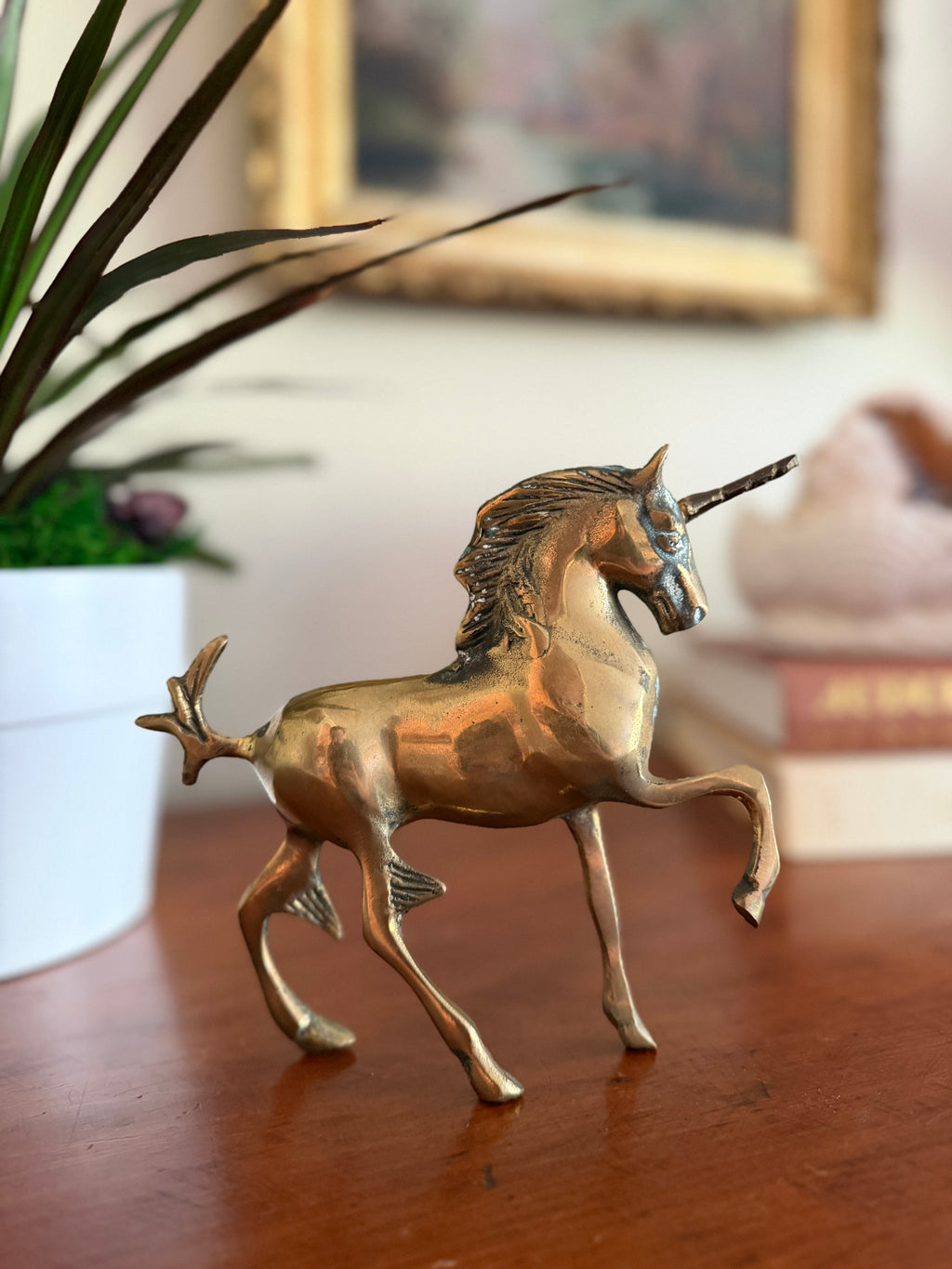 Vintage Solid Brass Unicorn Figurine