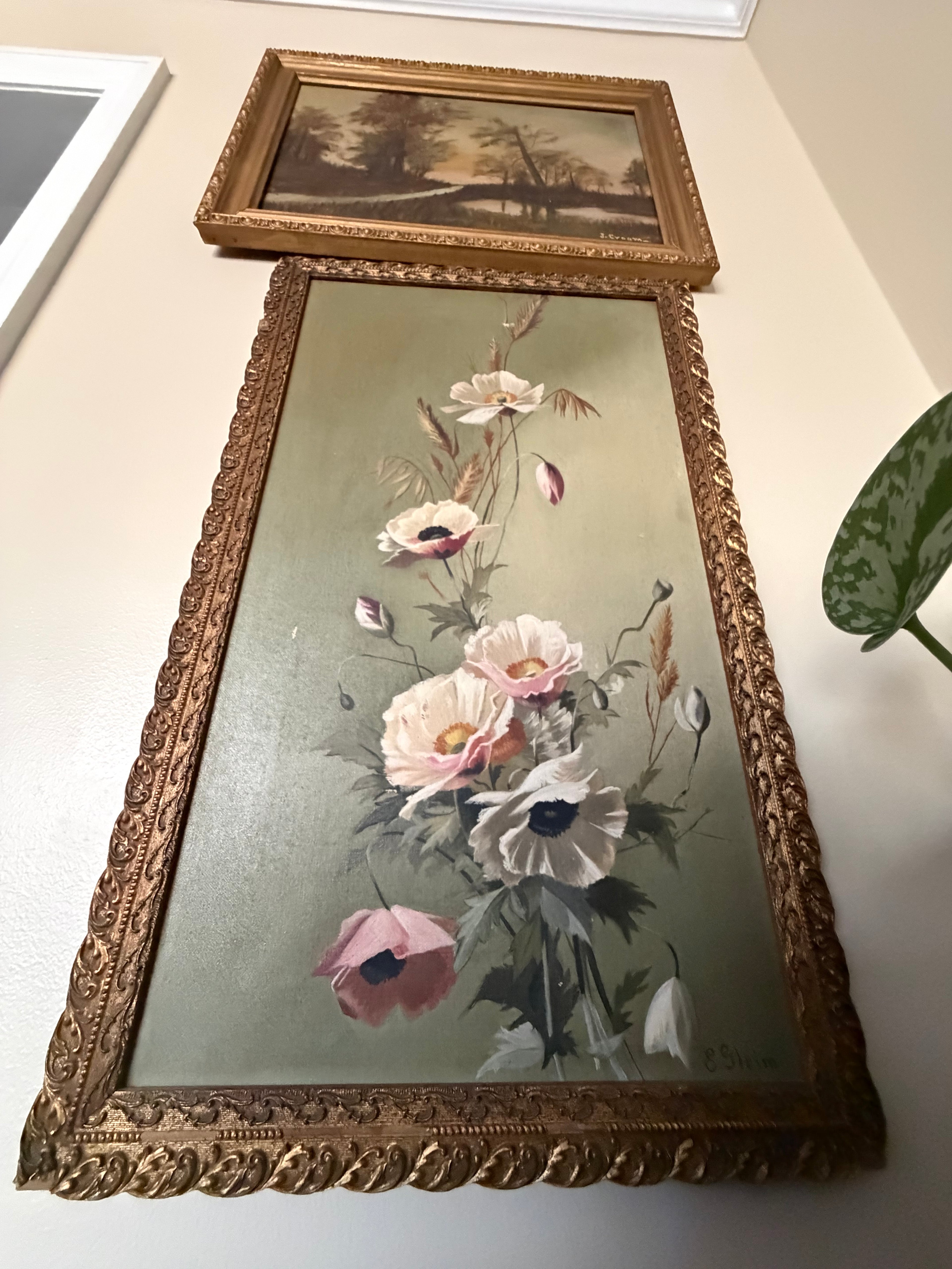 Antique Floral Oil Painting