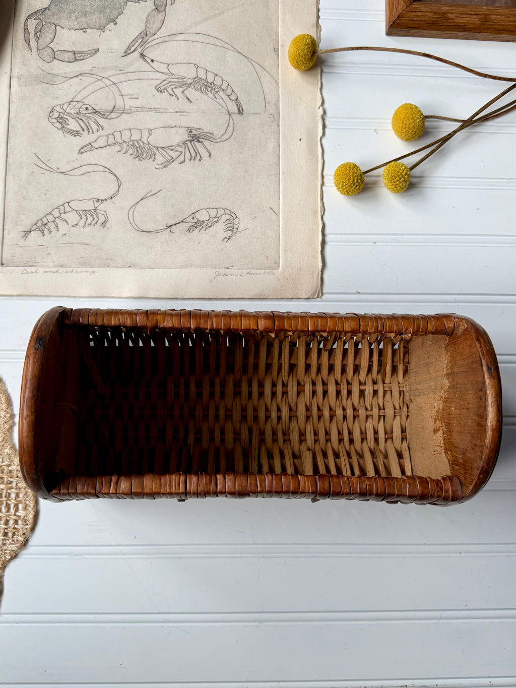 Vintage Wicker and Bamboo Basket