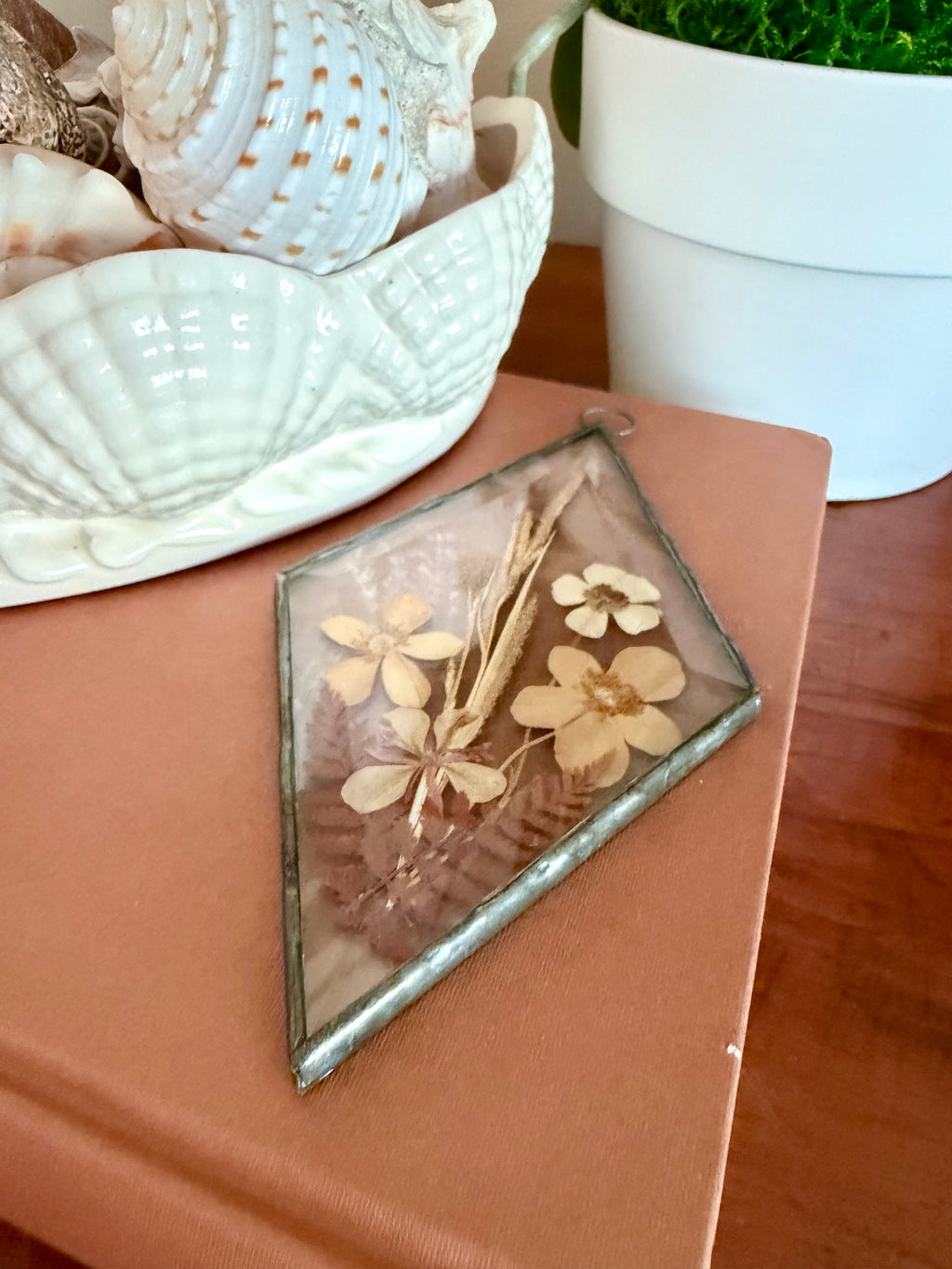 Handmade Diamond Pressed Flower Suncatcher