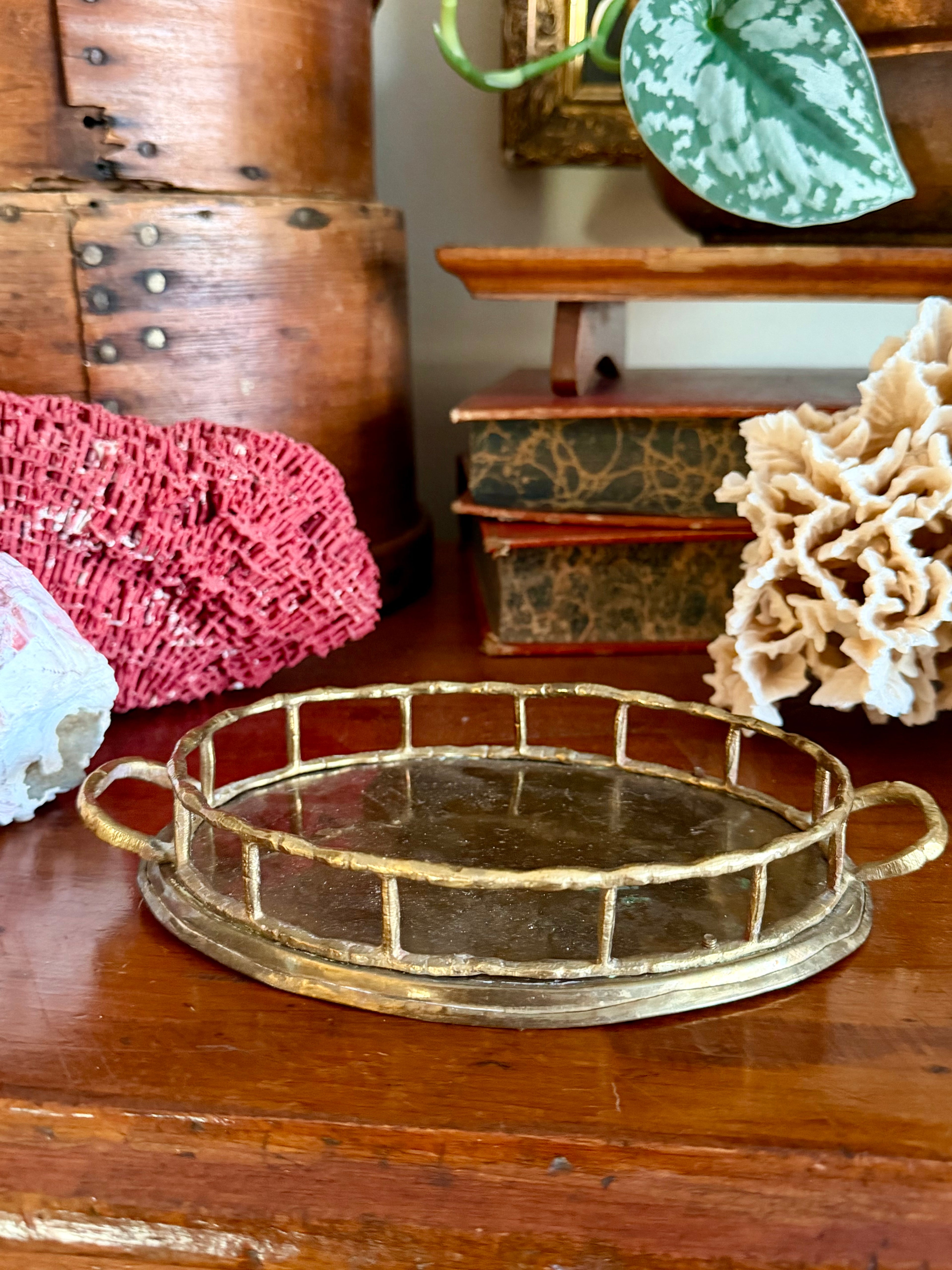 Small Brass Bamboo Style Tray