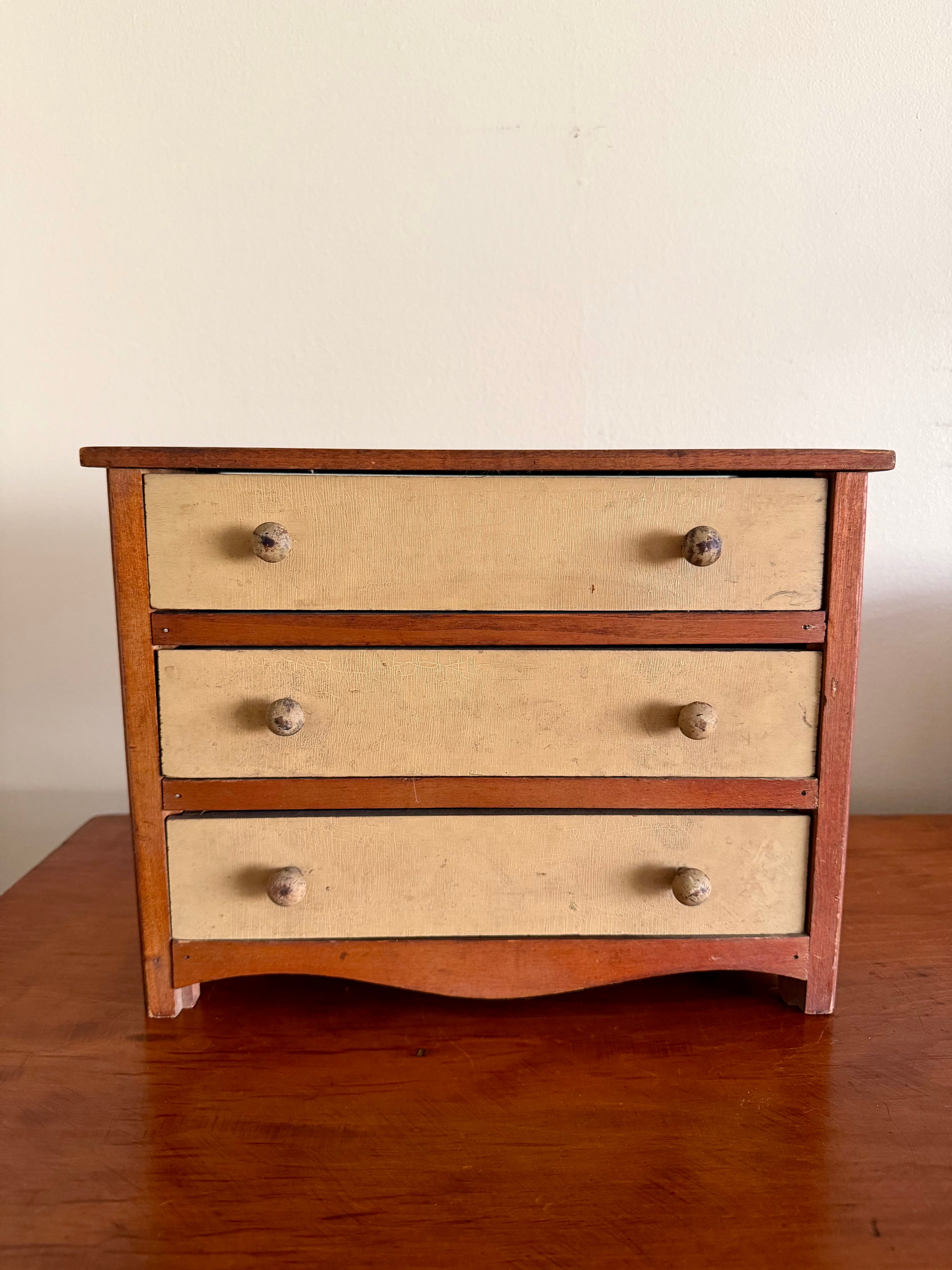Vintage Wood 3-Drawer Mini Dresser/Chest