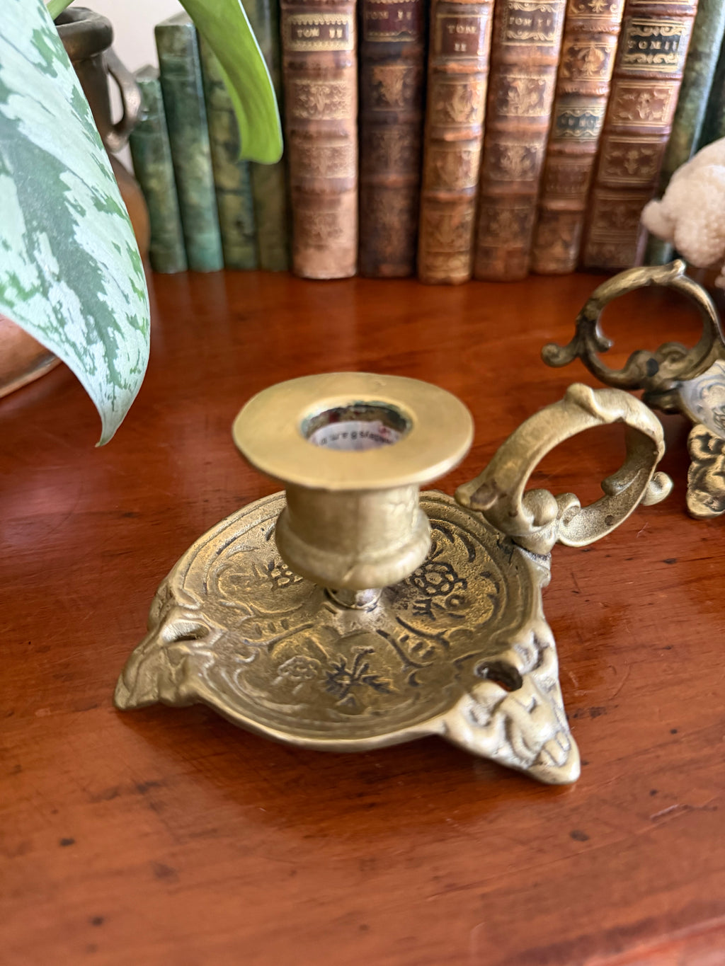 Pair of Vintage Brass Chambersticks