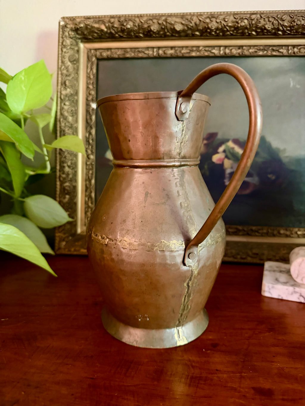 Vintage Hand-Hammered Copper Pitcher