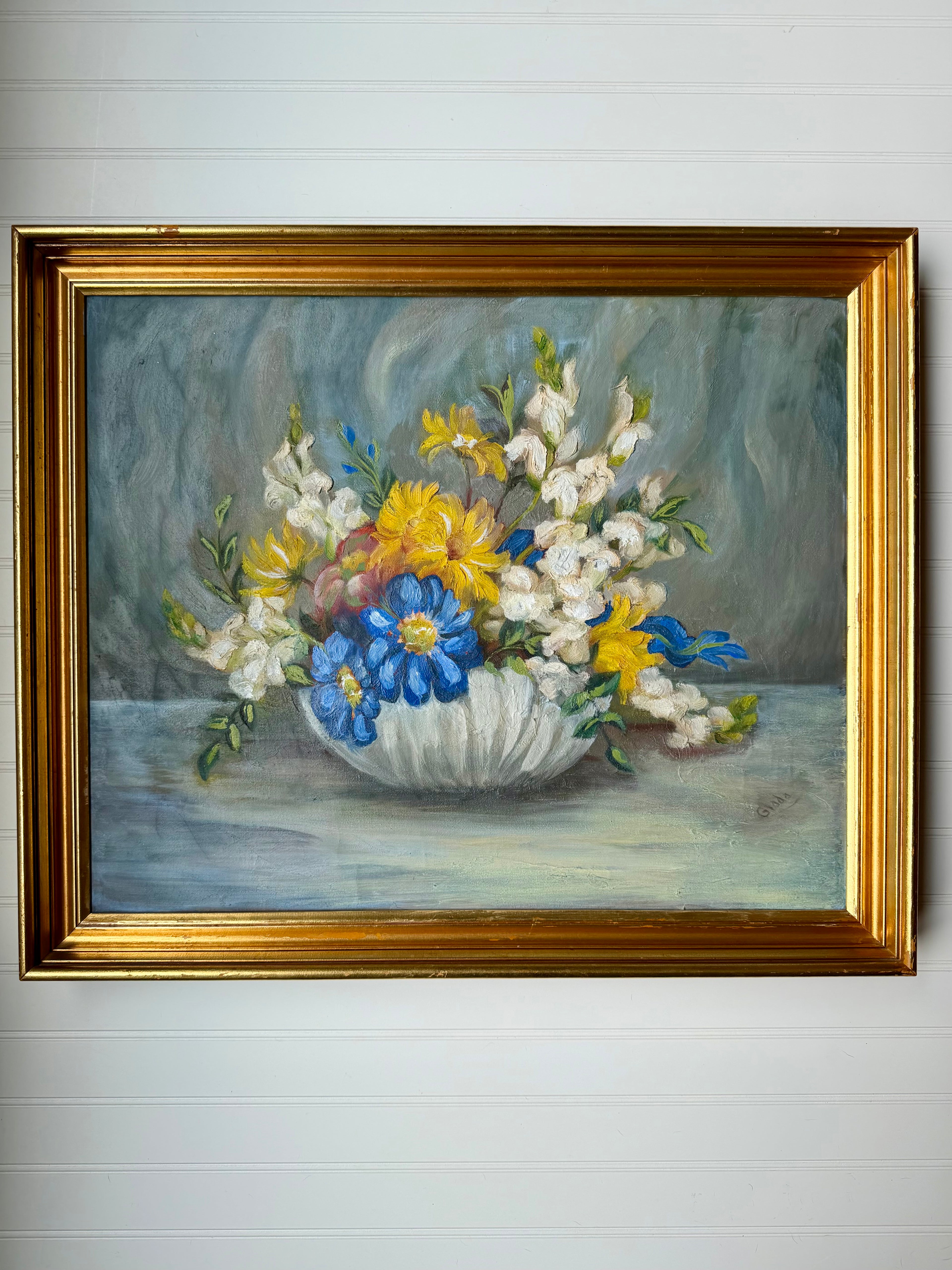Vintage Floral On Canvas