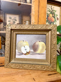 Antique Apple Still Life Oil on Board