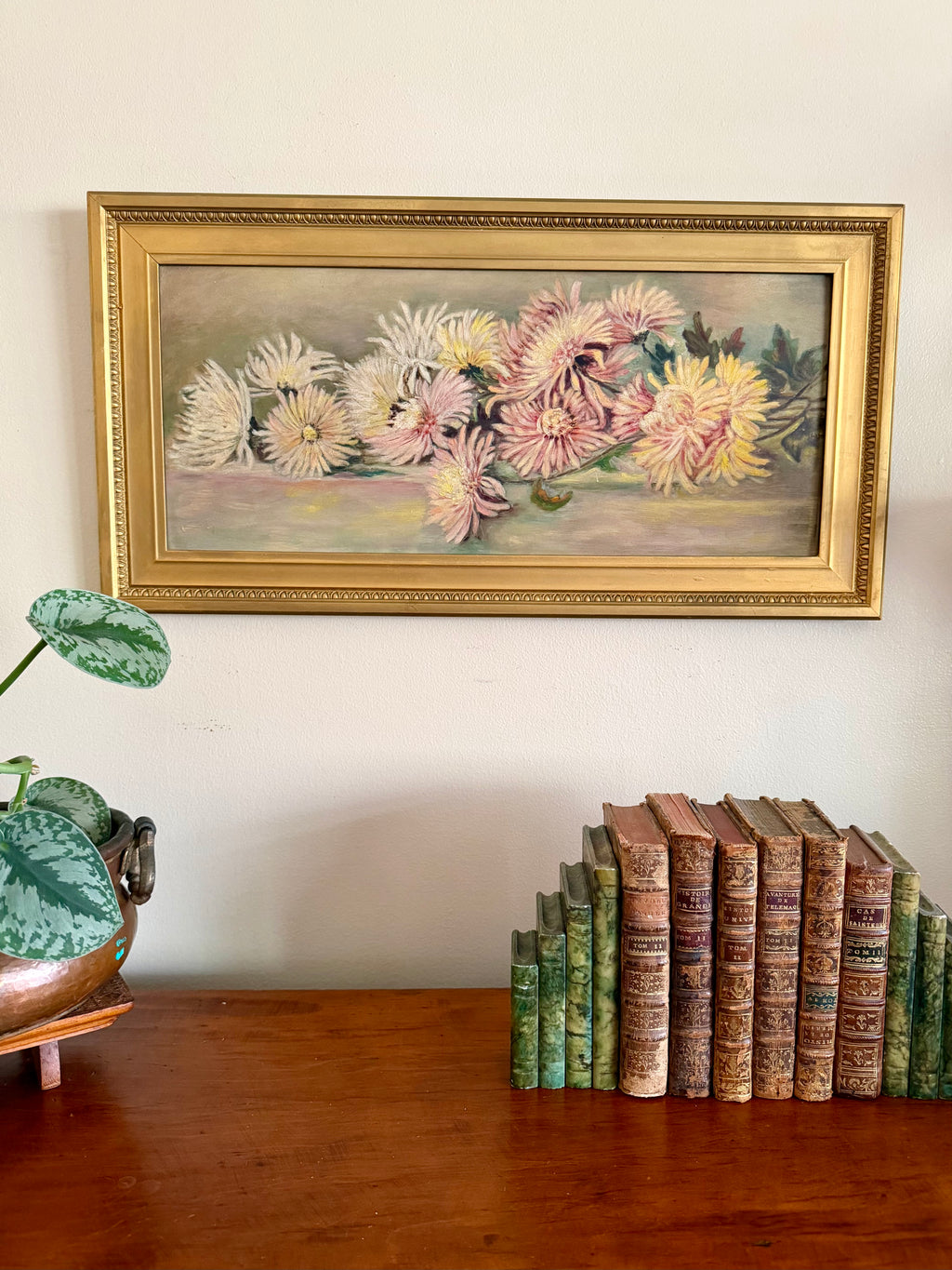 Antique Floral Oil Painting