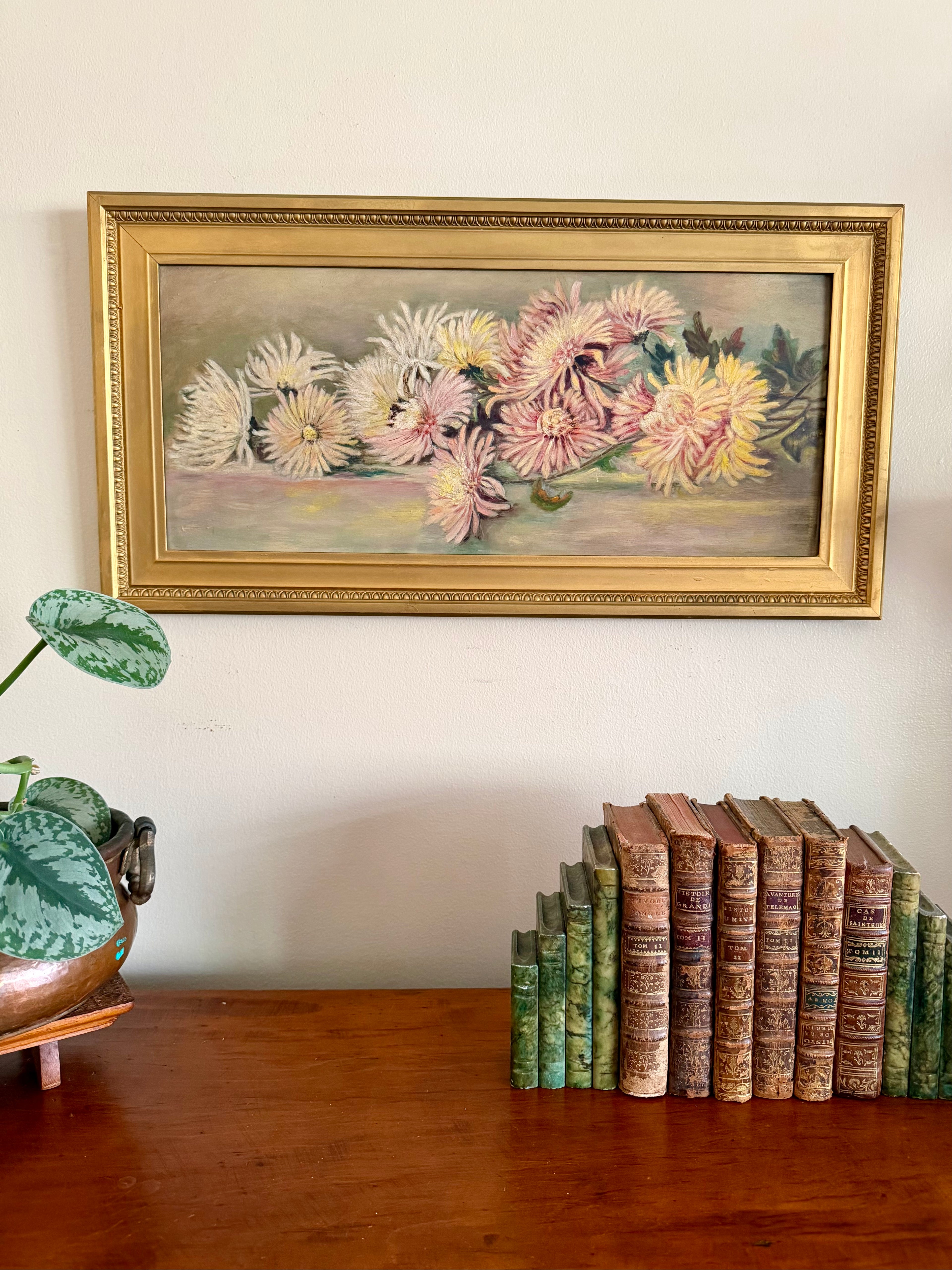 Antique Floral Oil Painting