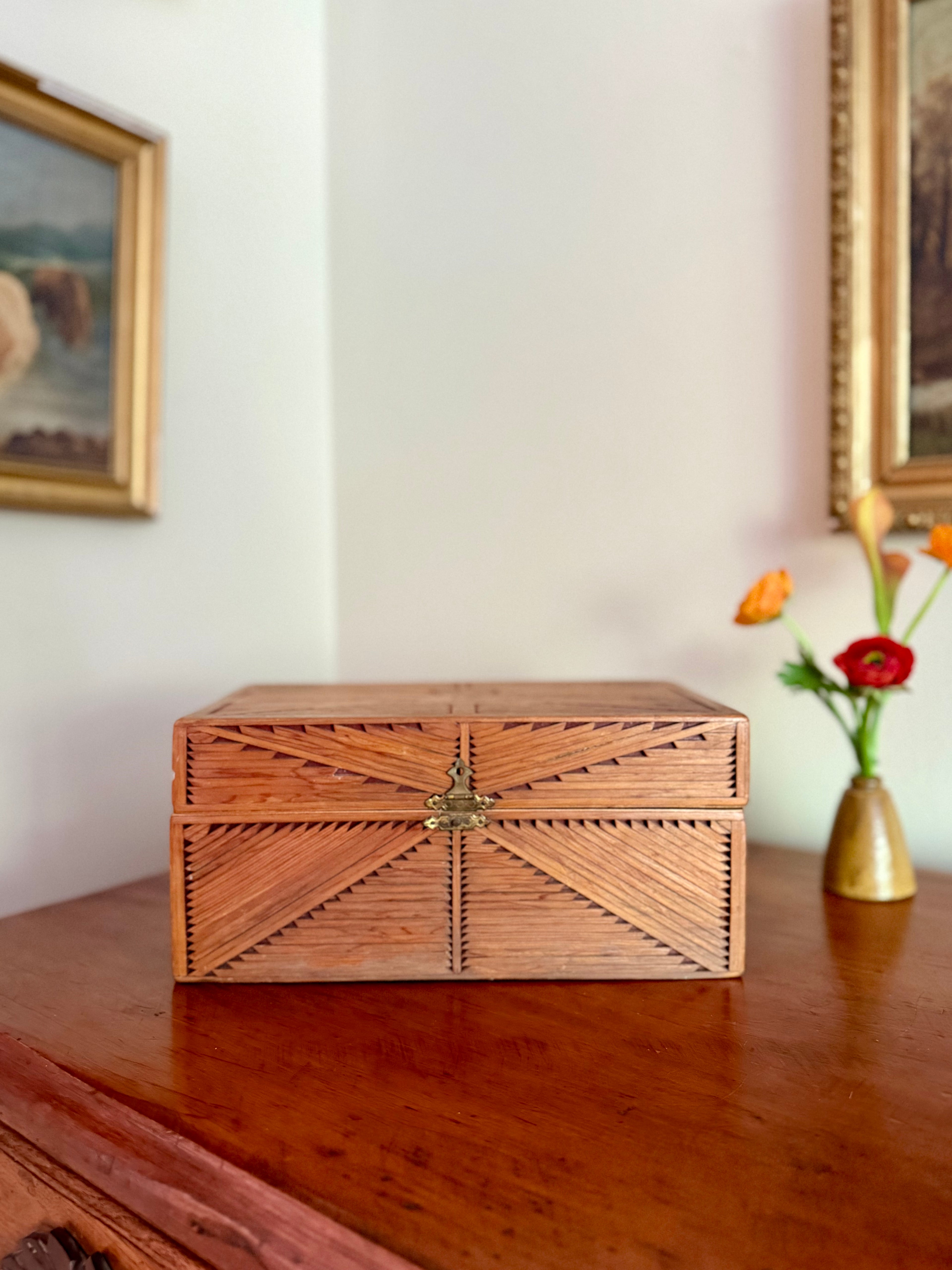 Vintage Tramp Art Style Box (circa 1960)