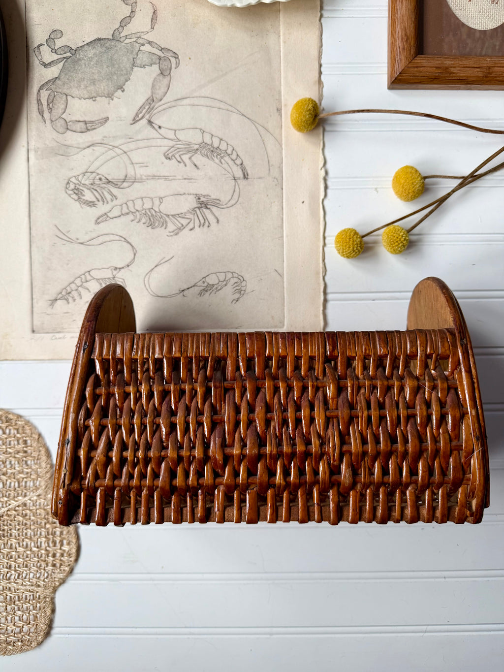 Vintage Wicker and Bamboo Basket