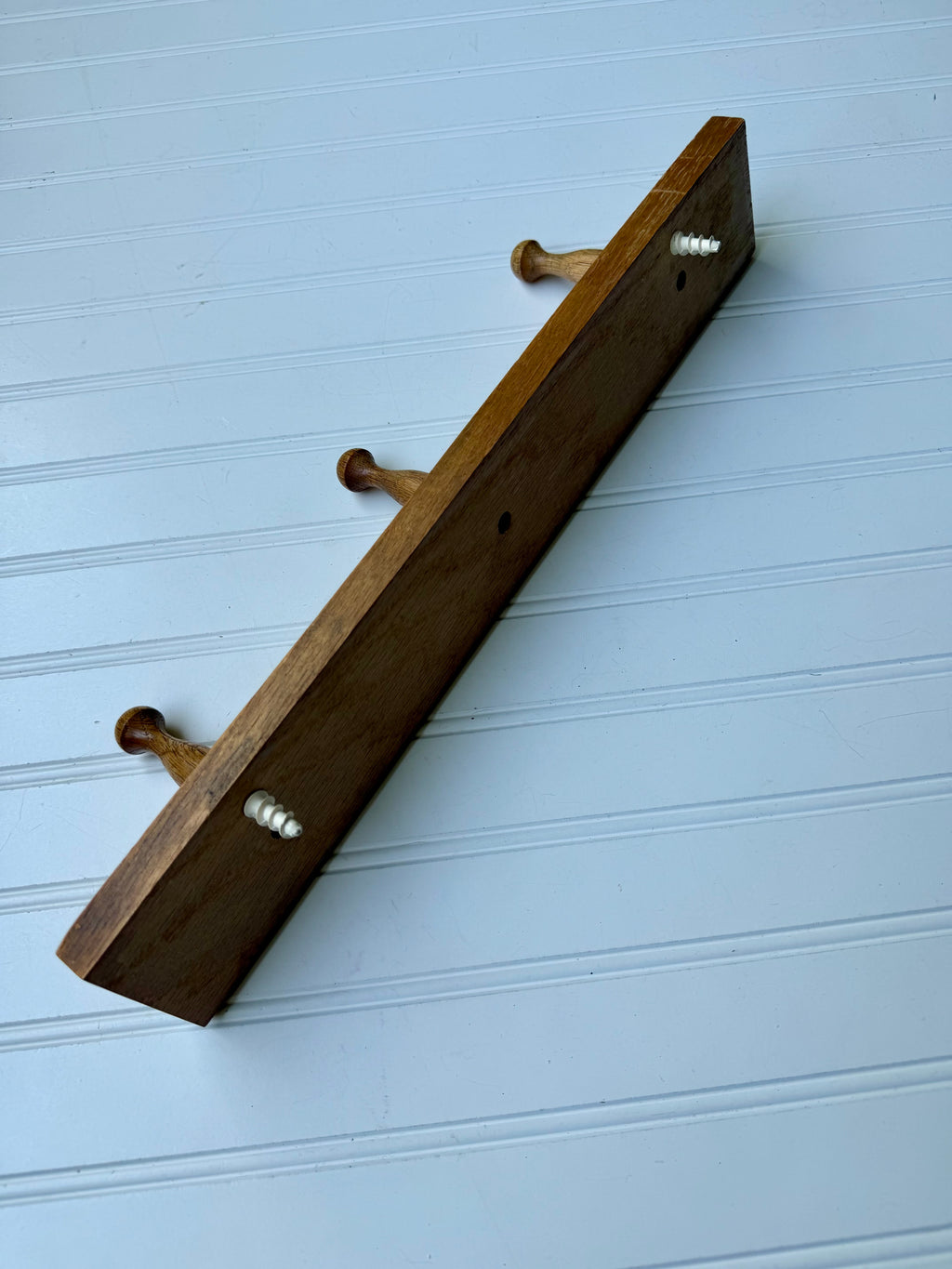 Three Prong Wooden Peg Rack