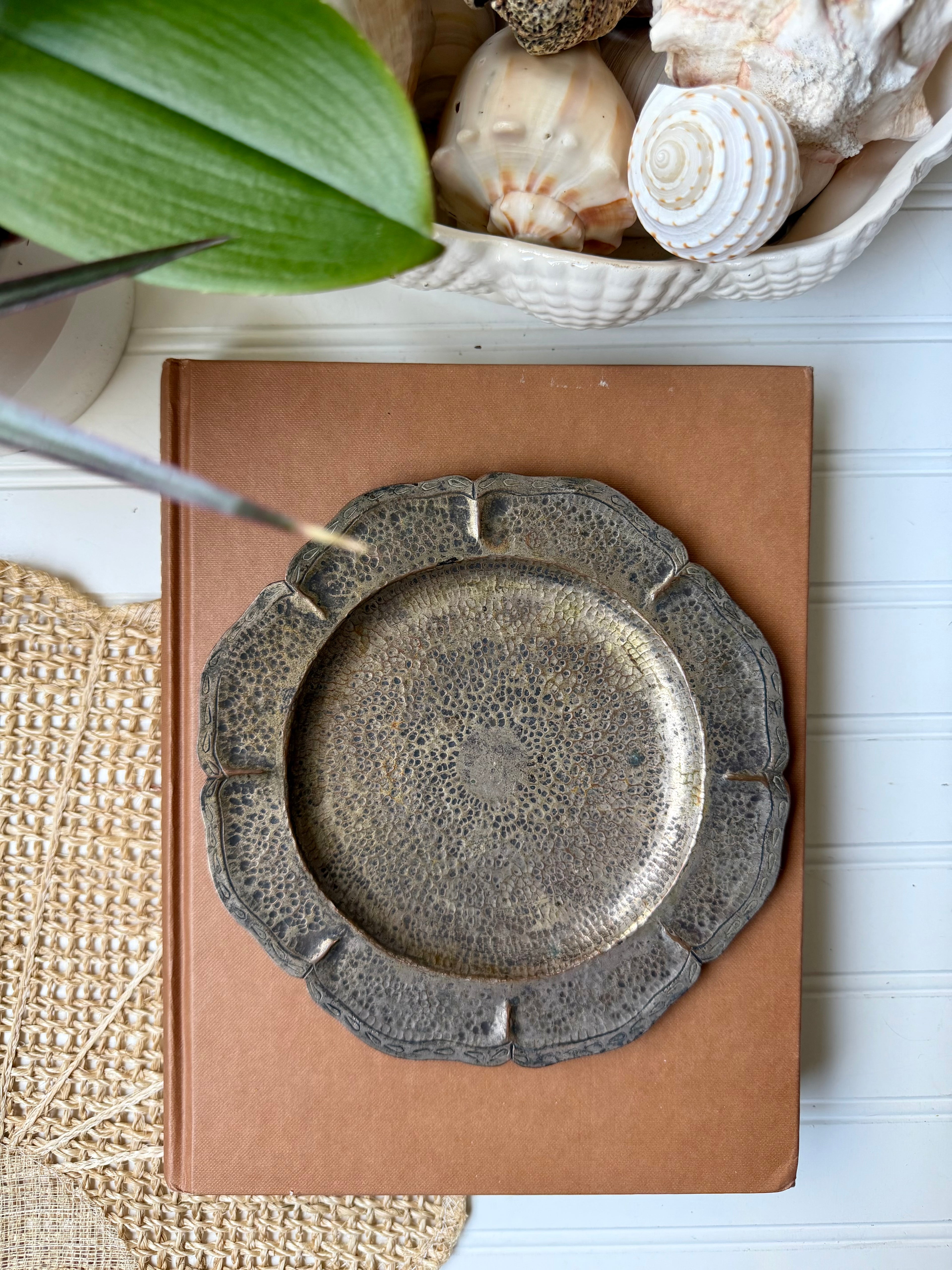 Vintage Hammered Metal Tray or Dish