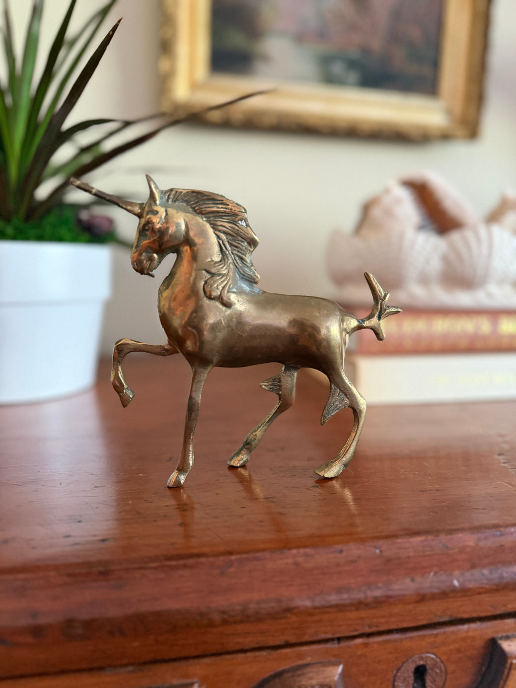 Vintage Solid Brass Unicorn Figurine