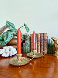 Vintage Brass Chamberstick Pair