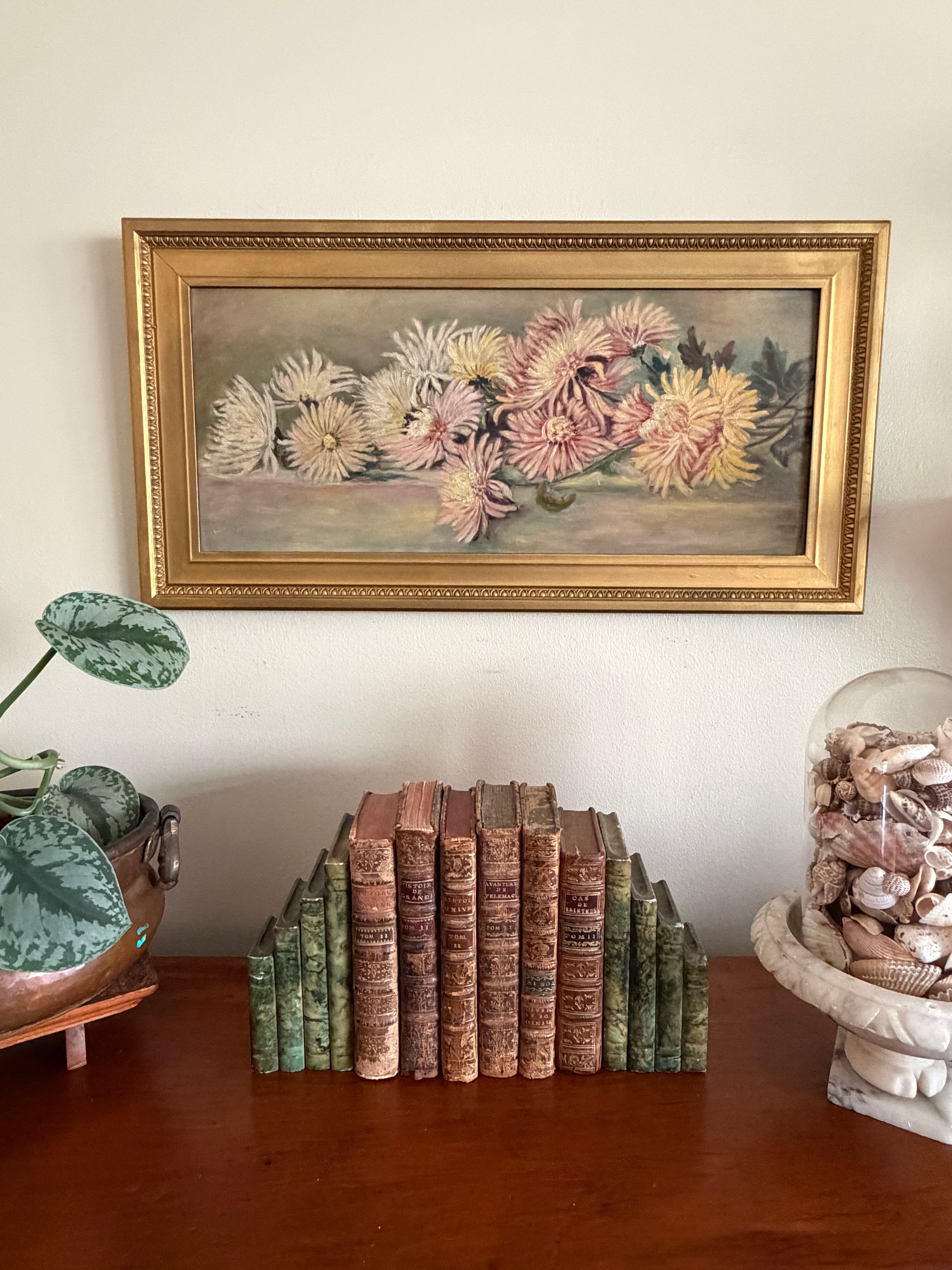 Antique Floral Oil Painting