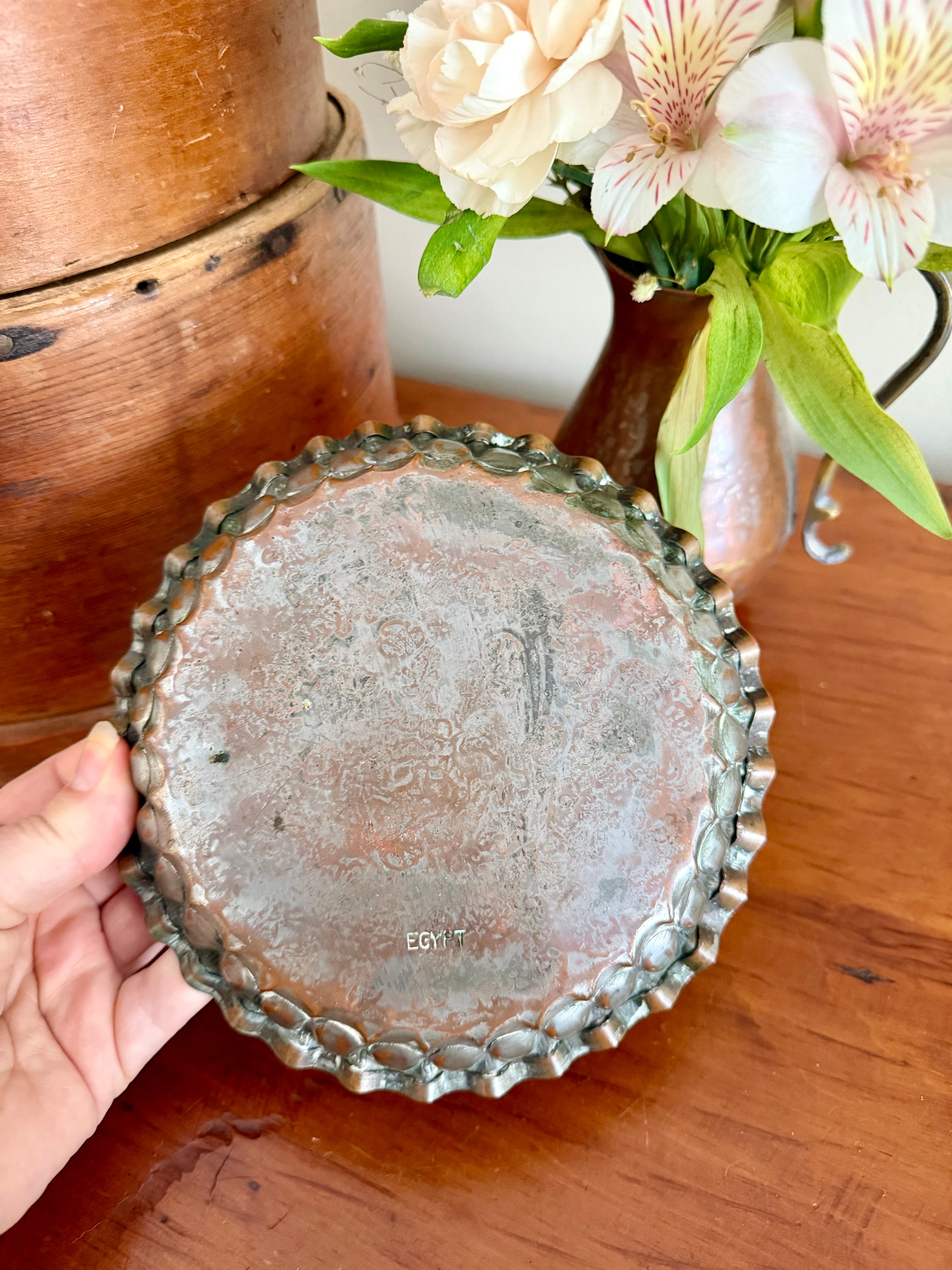 Etched Copper Plate Trinket Dish