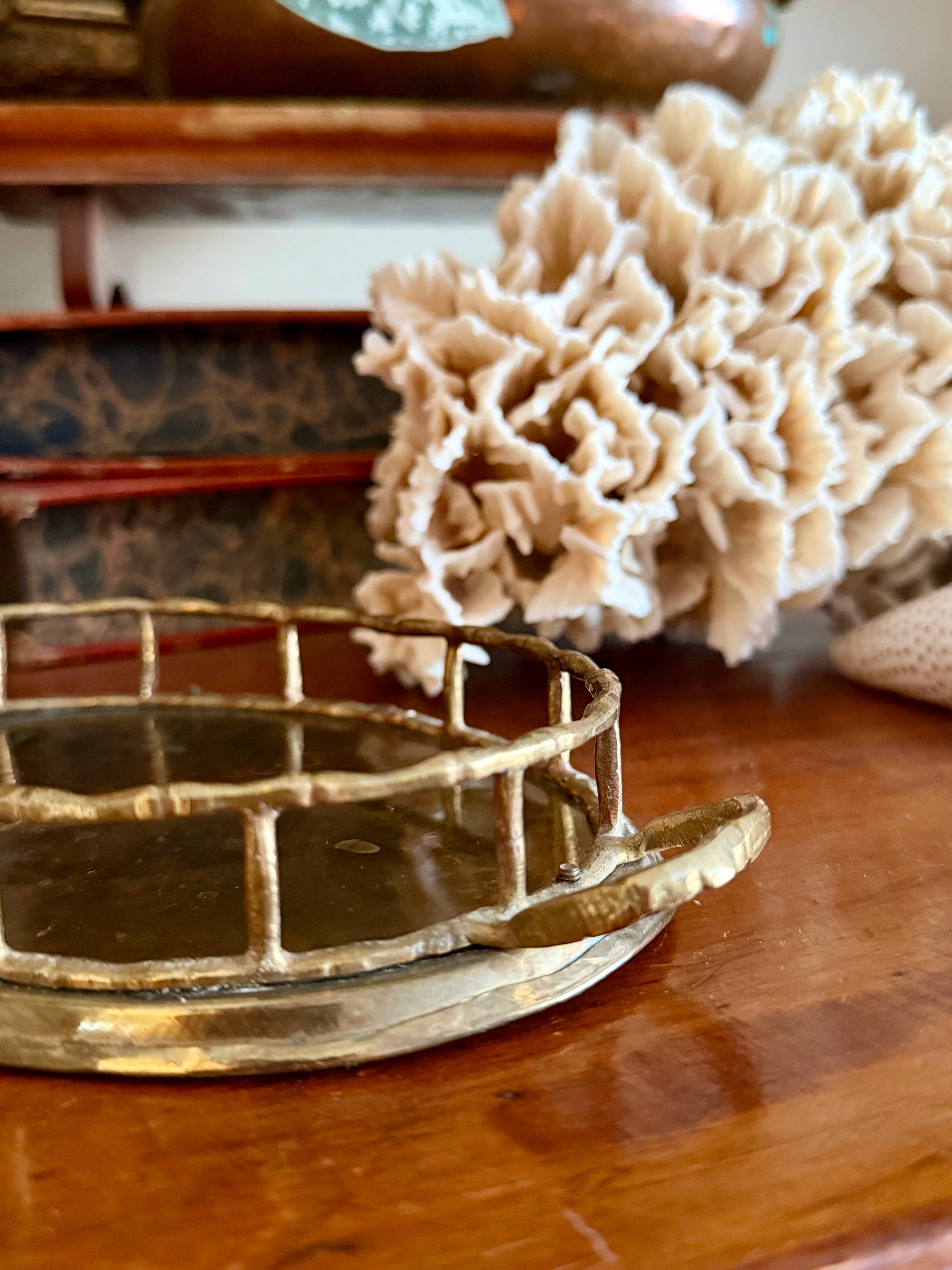 Small Brass Bamboo Style Tray