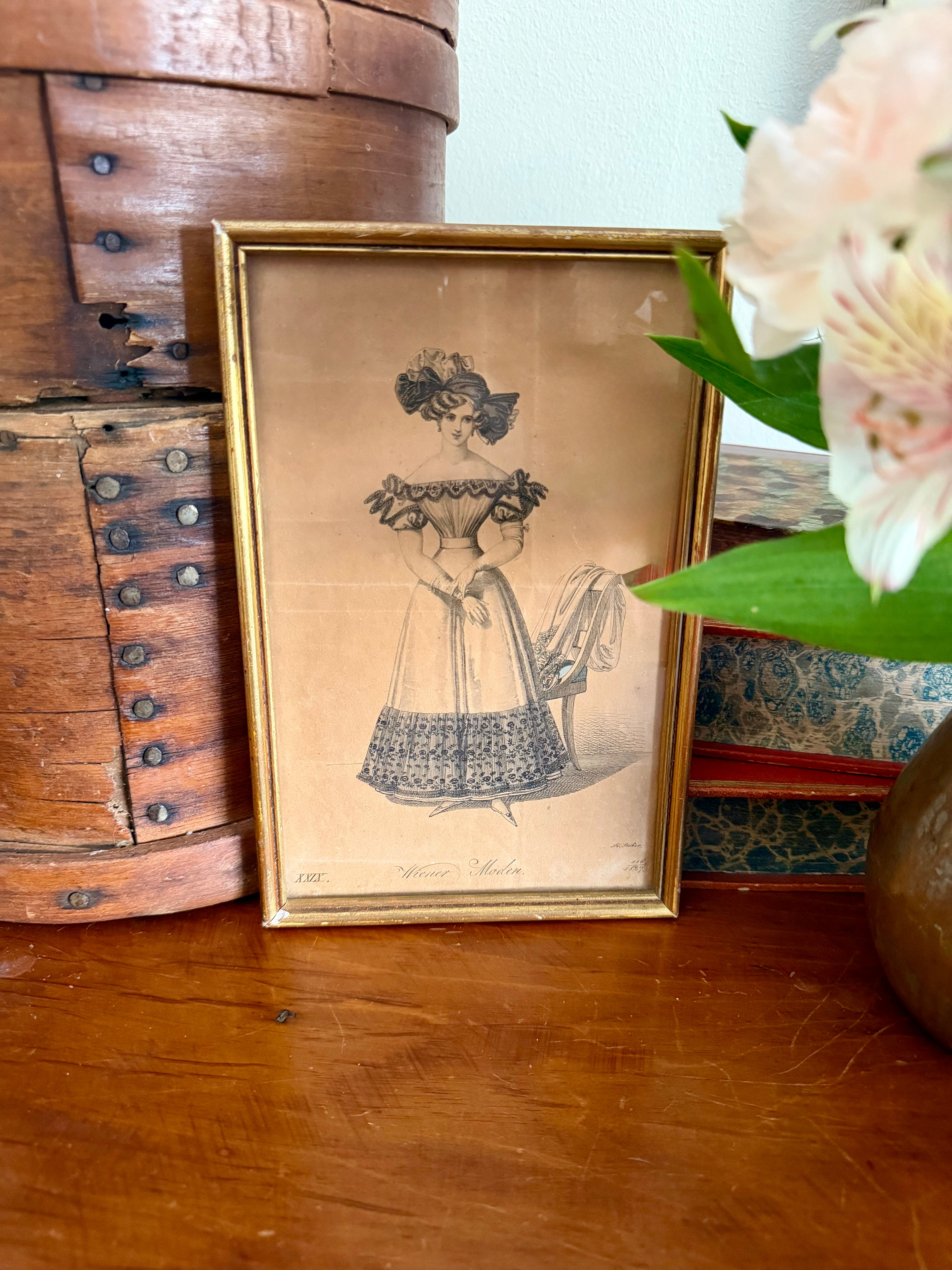 Antique Hand-Colored Fashion Engraving