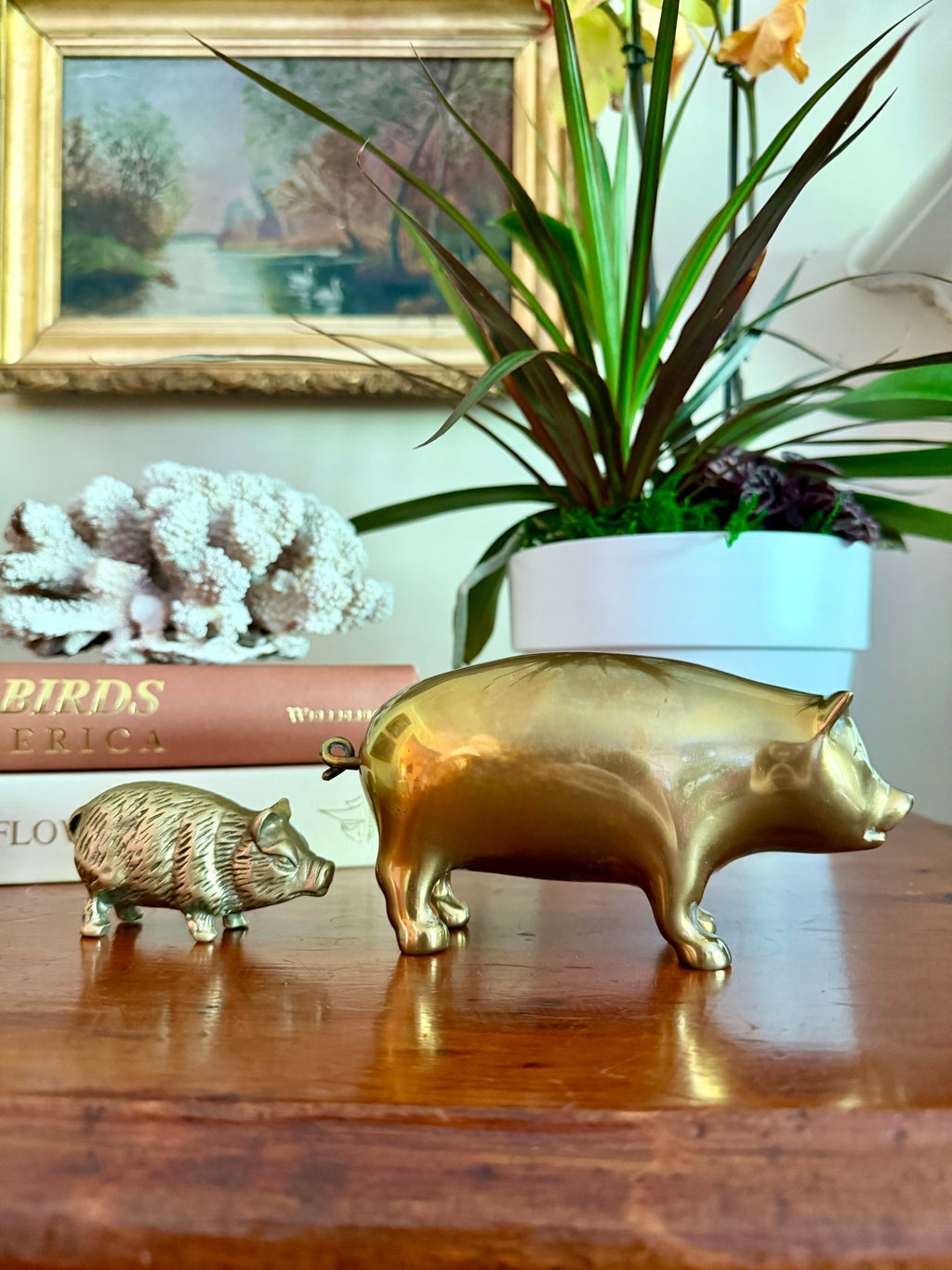 Small Etched Brass Pig