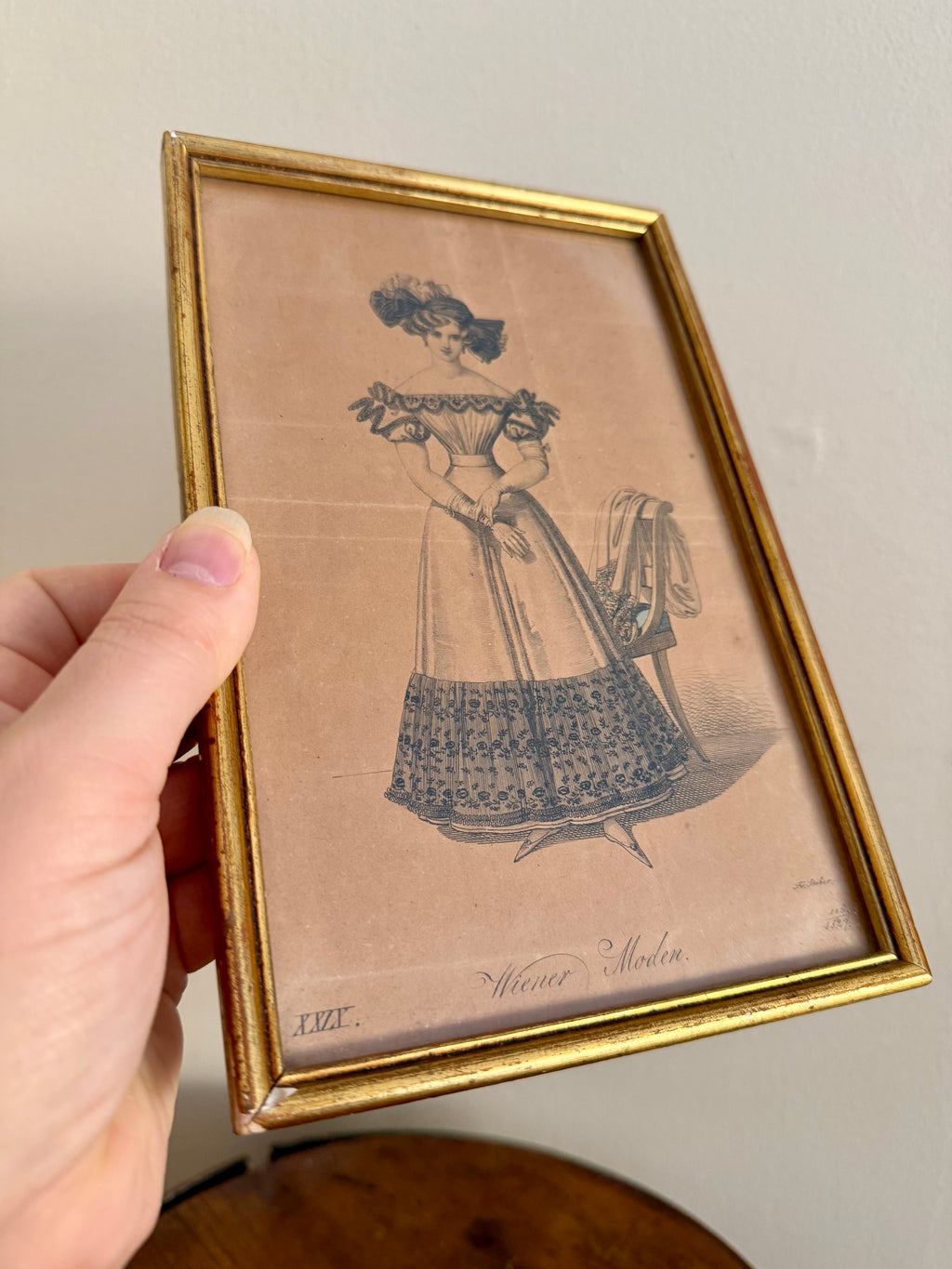 Antique Hand-Colored Fashion Engraving