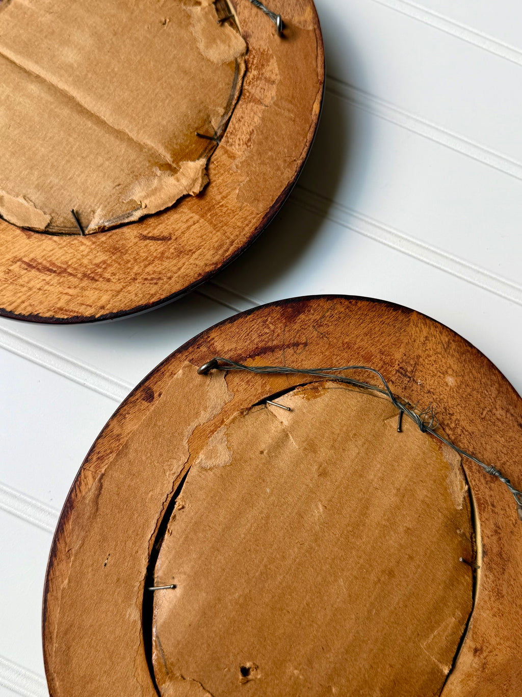 Set of 2 Oval Oil Downsized Floral Paintings