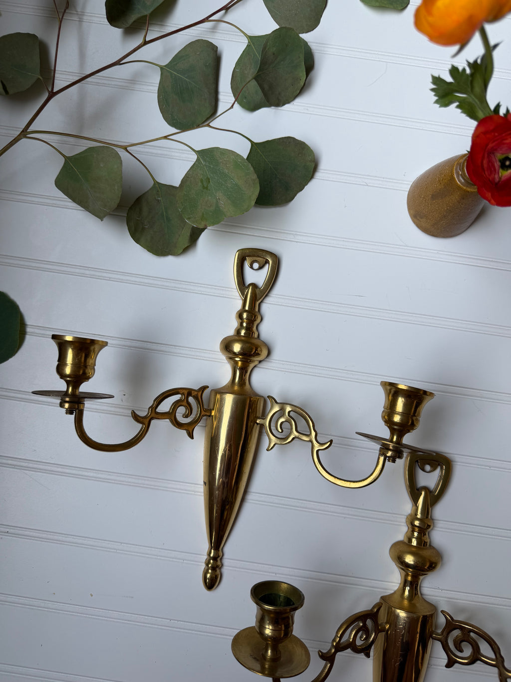Pair of Brass Sconces