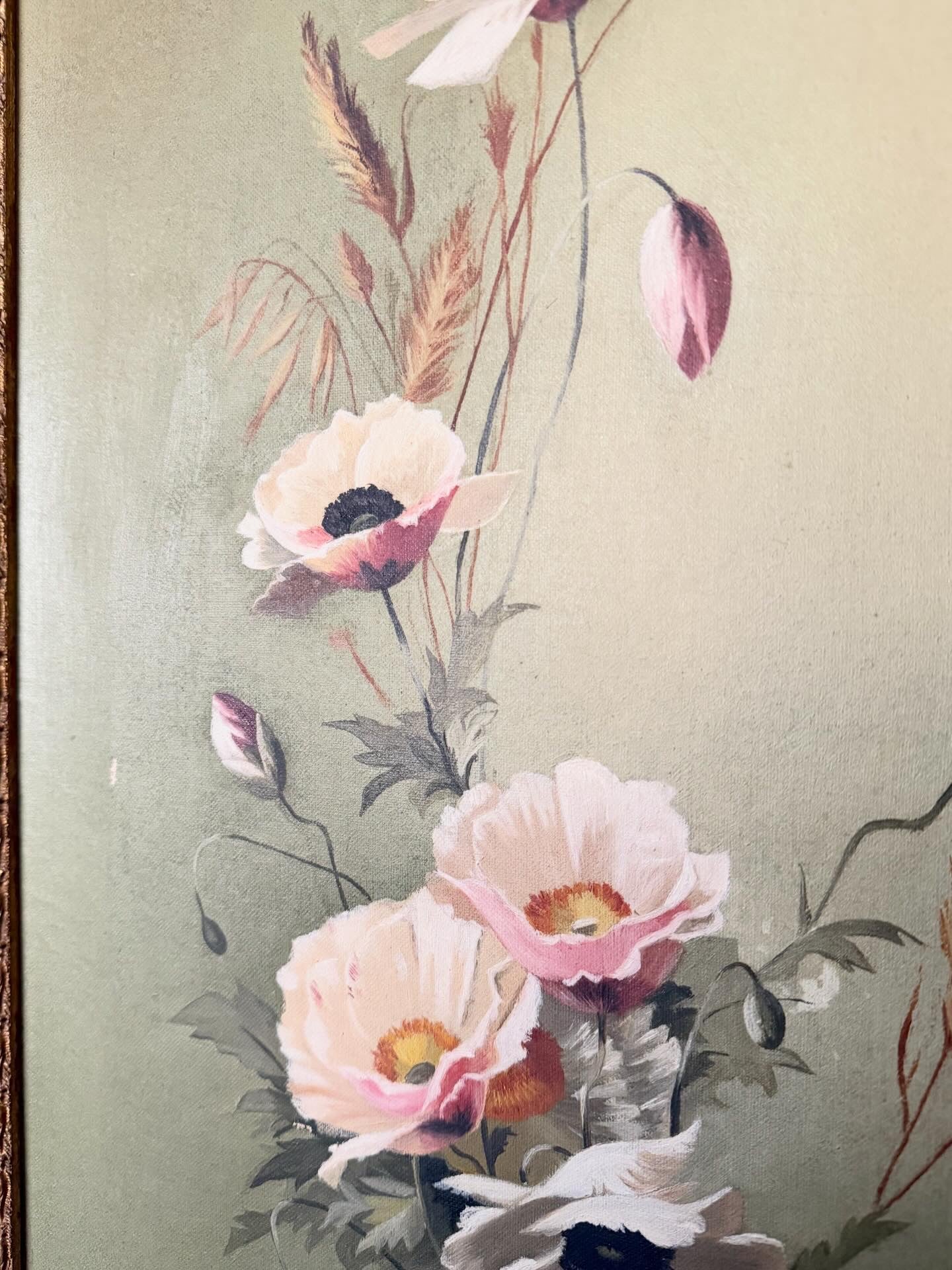 Antique Floral Oil Painting