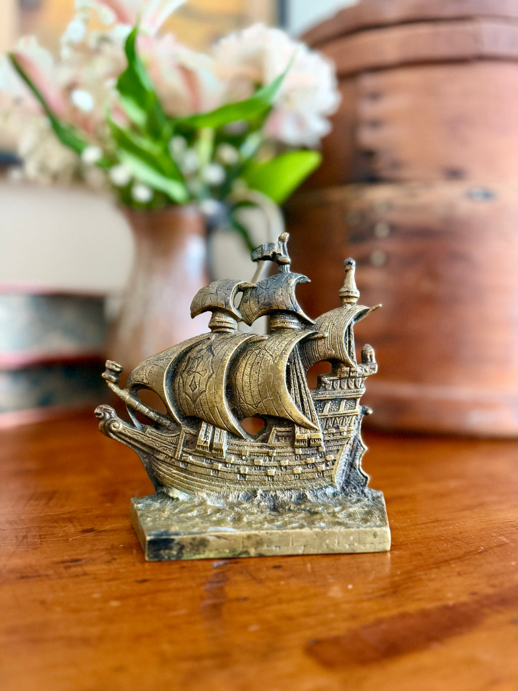 Vintage Cast Brass Bookend