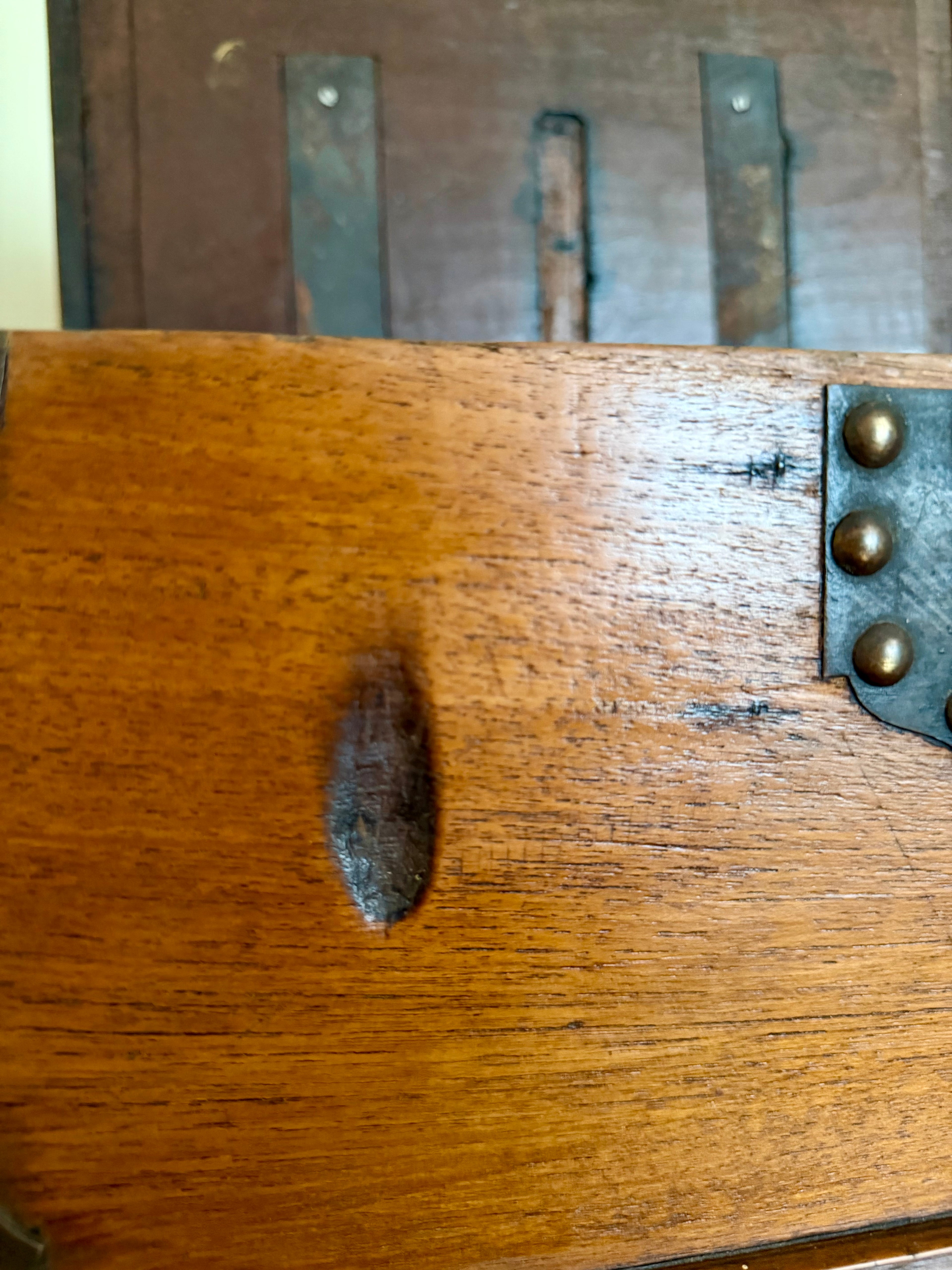 Antique Table Top Wooden Trunk Box