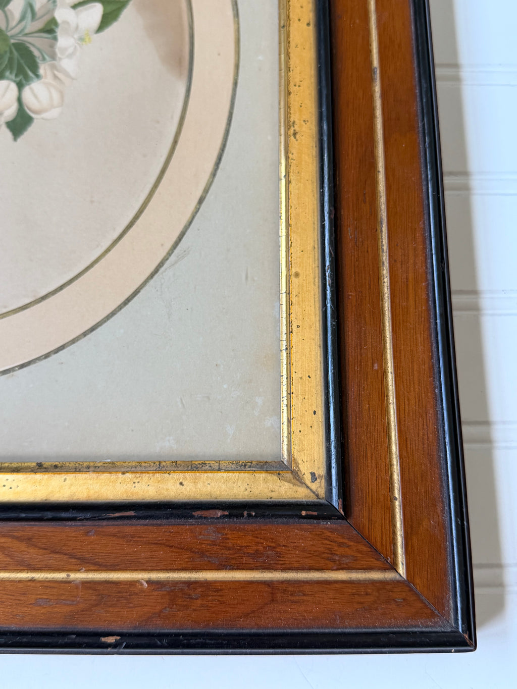 Floral Art in Antique Wood Frames
