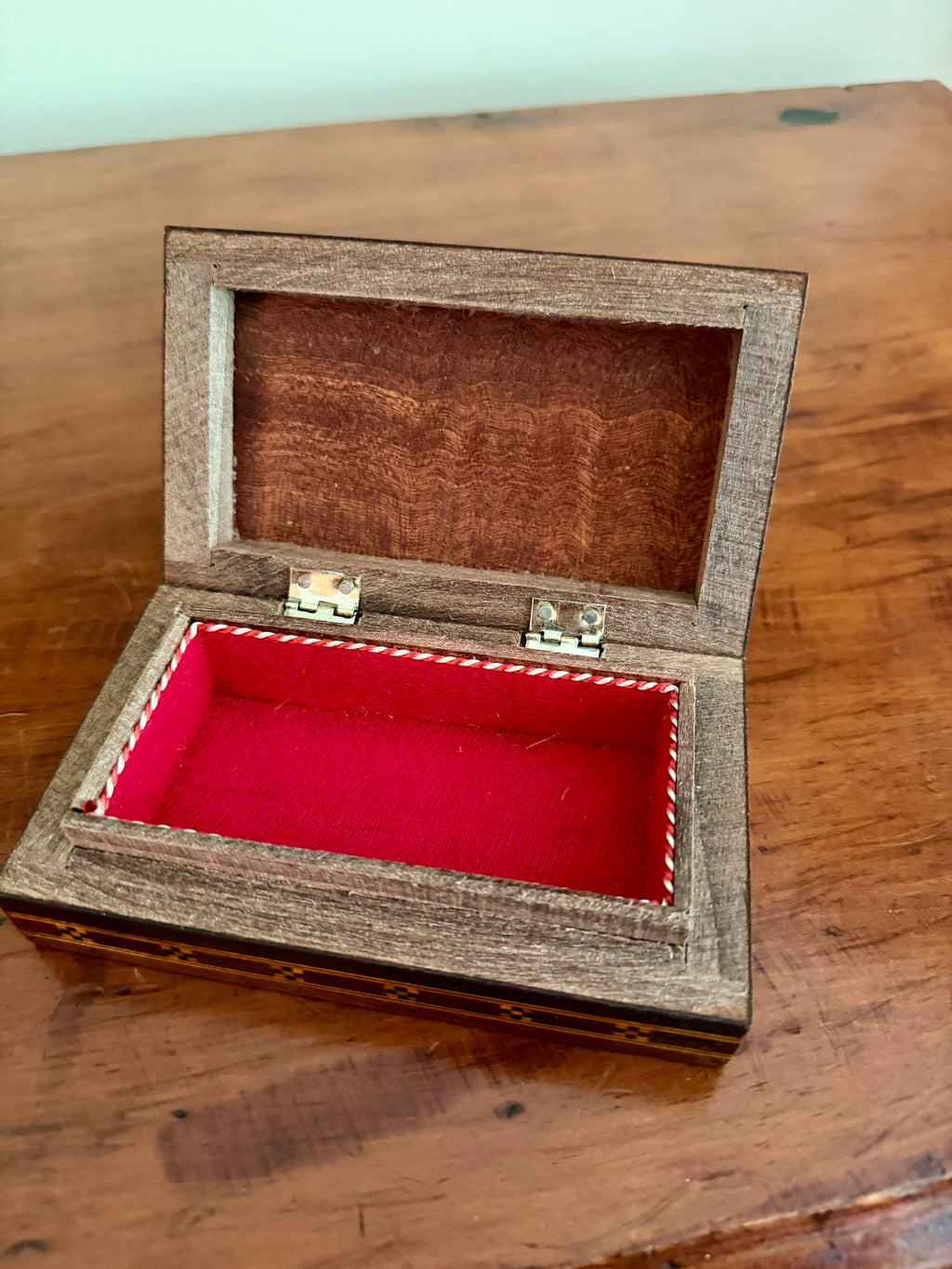 Small Wooden Inlaid Mosaisc Box