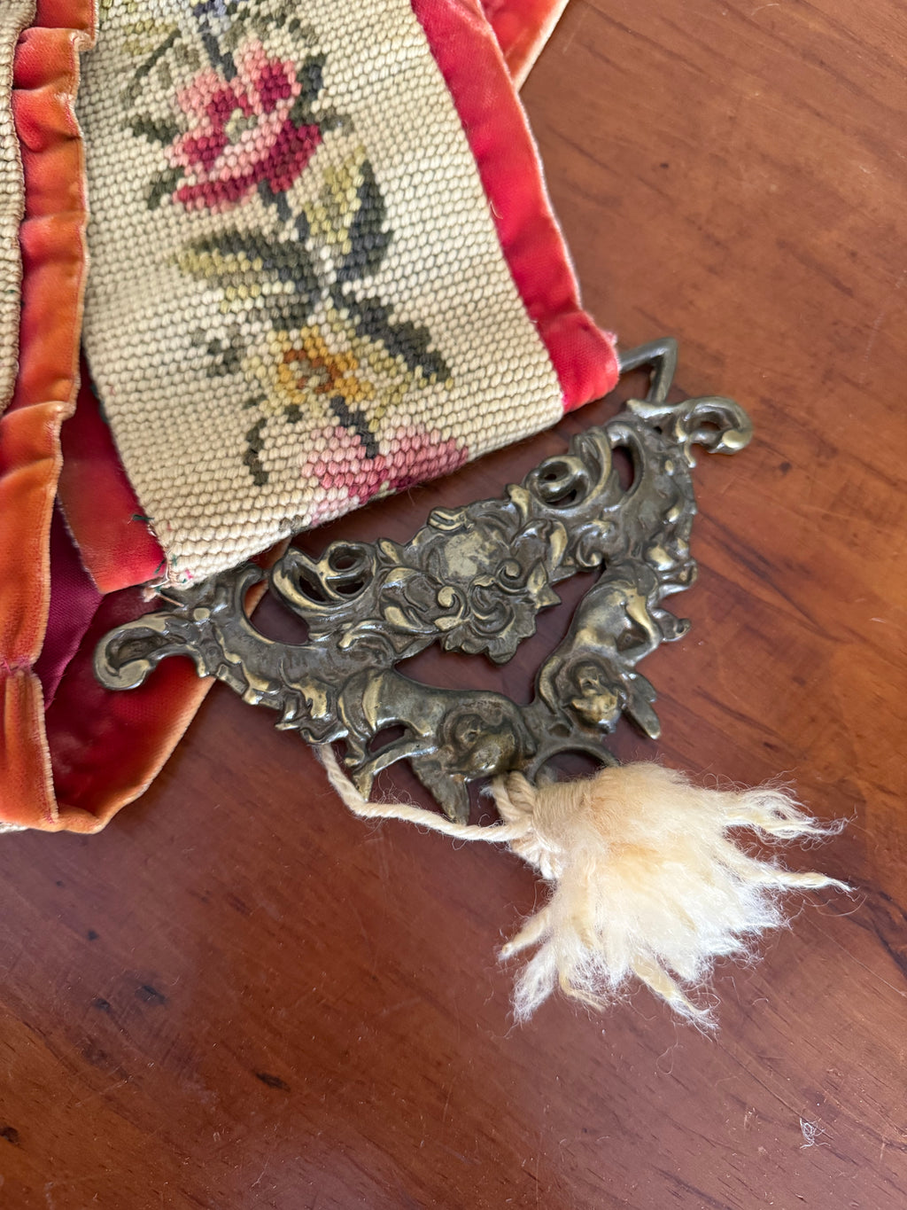 Floral Needle Point Bell Pull