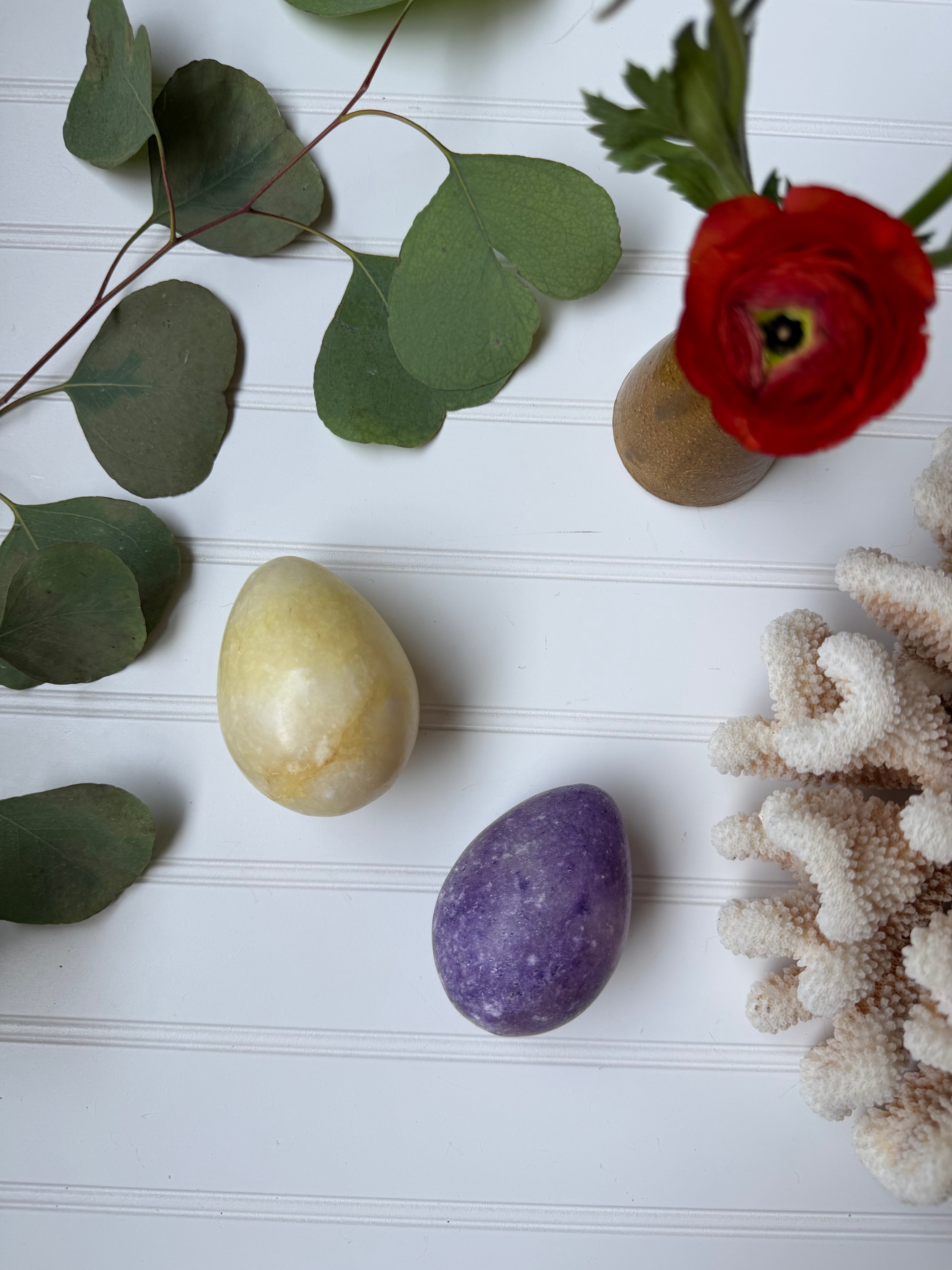 Purple Alabaster Egg w/ Brass Stand