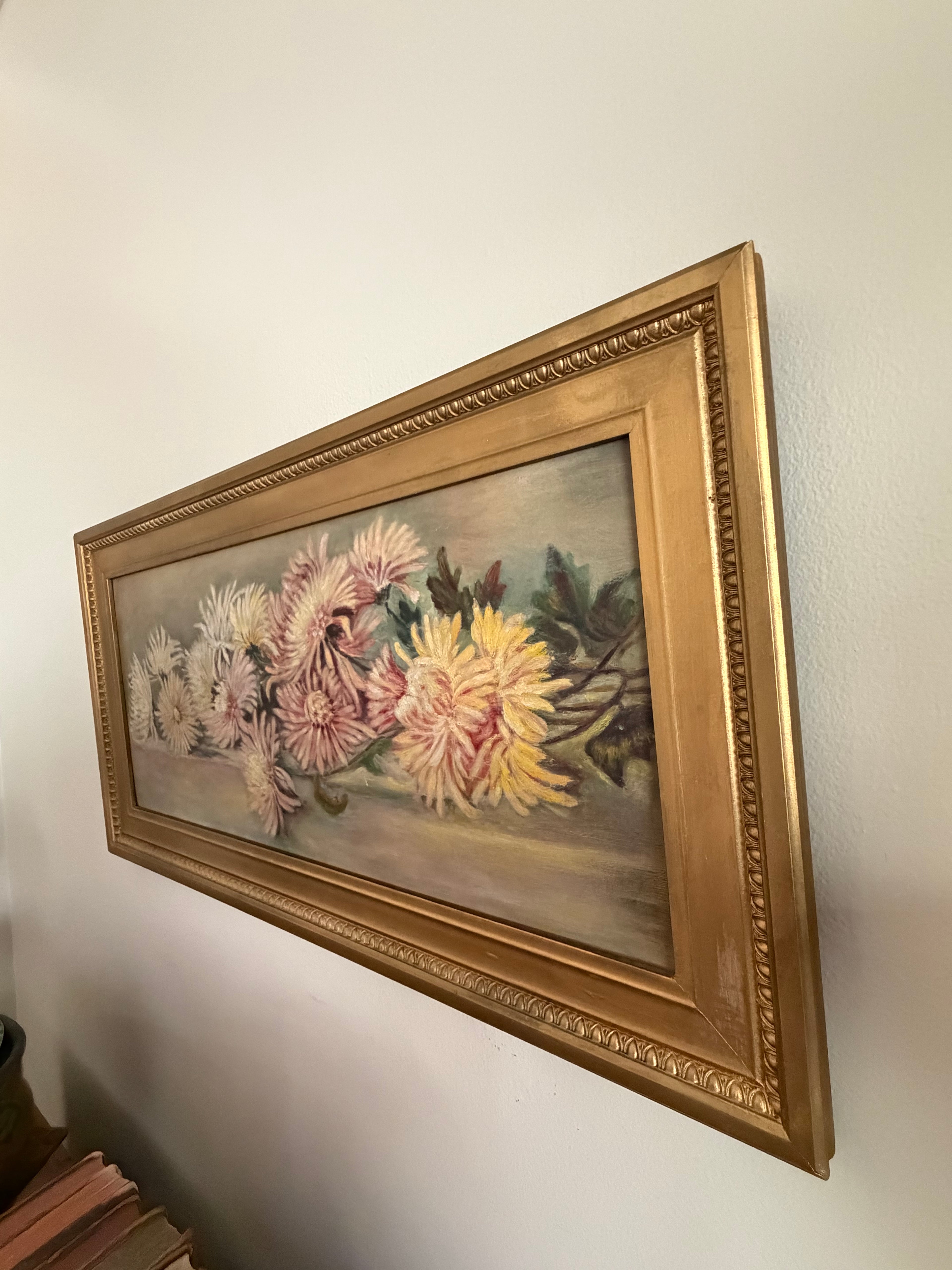 Antique Floral Oil Painting