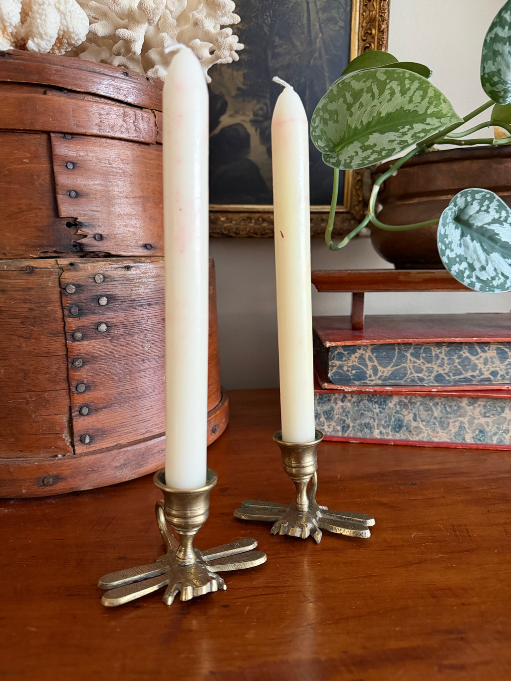 Brass Dragon Fly Candle Holders