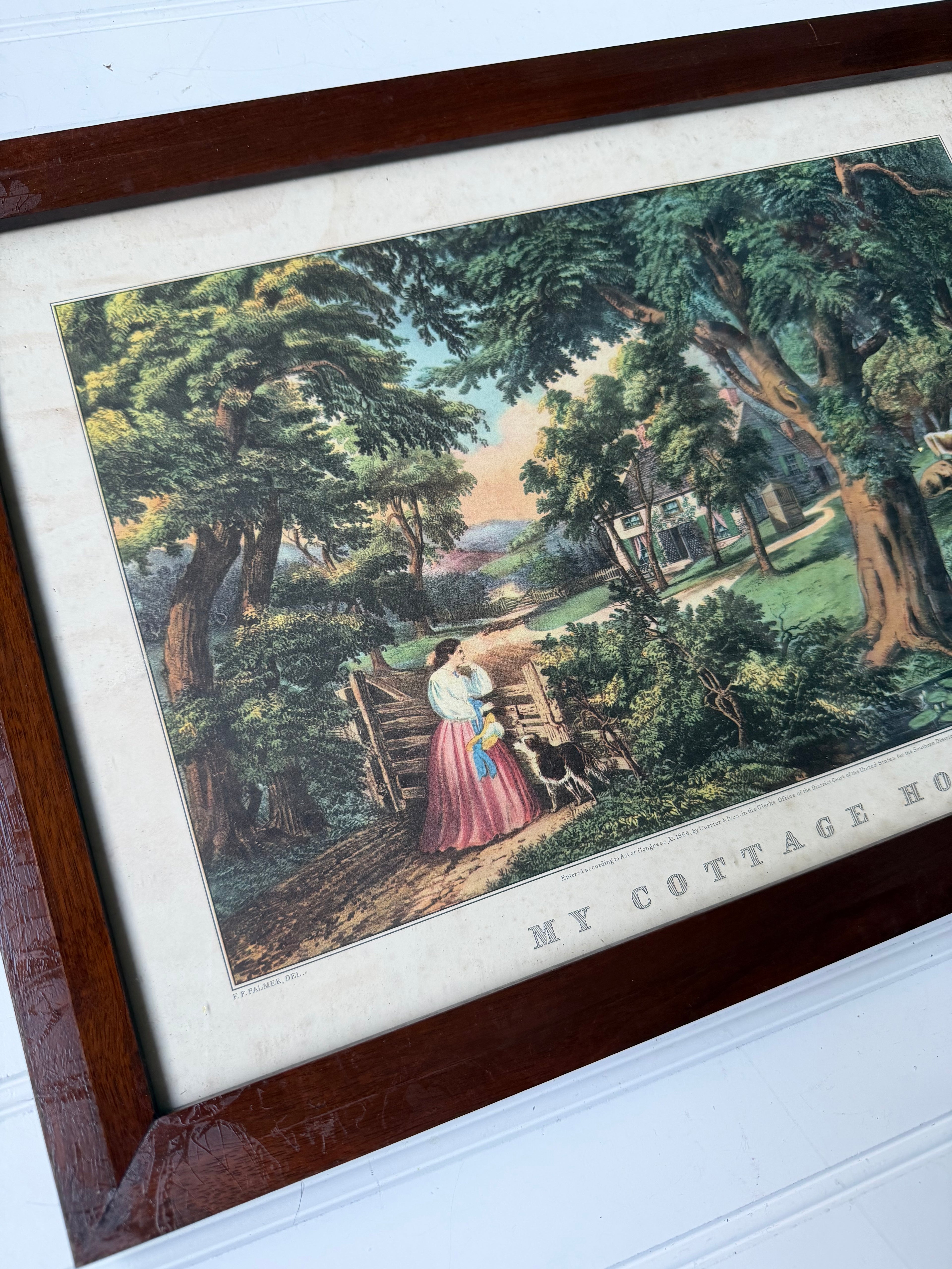 Currier and Ives Lithograph: My Cottage Home