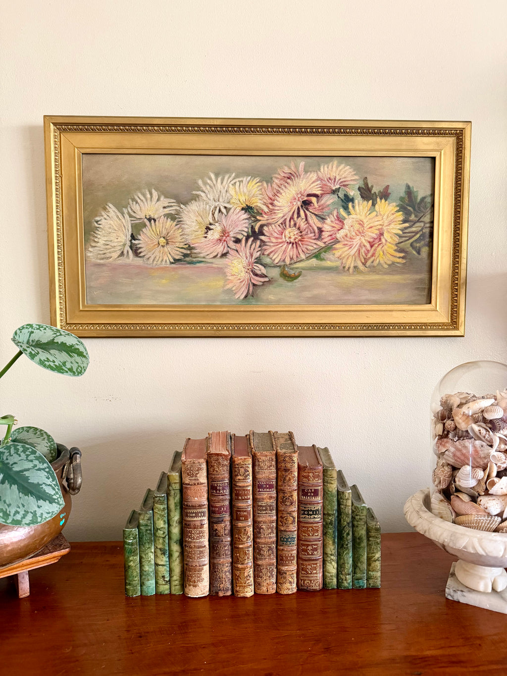 Antique Floral Oil Painting