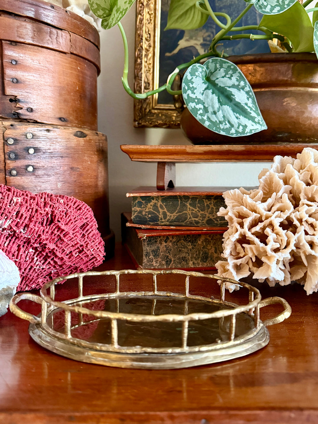 Small Brass Bamboo Style Tray
