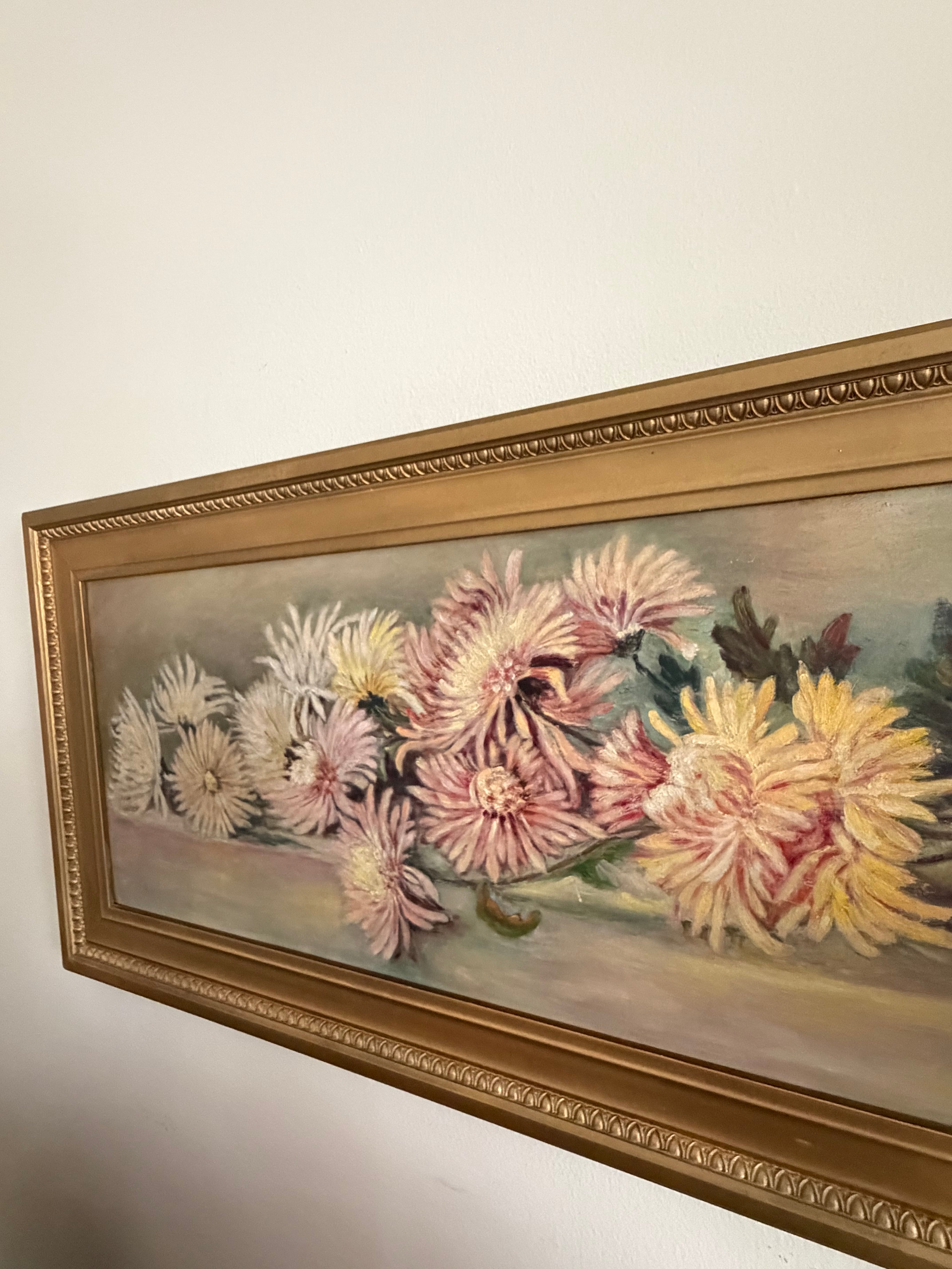 Antique Floral Oil Painting