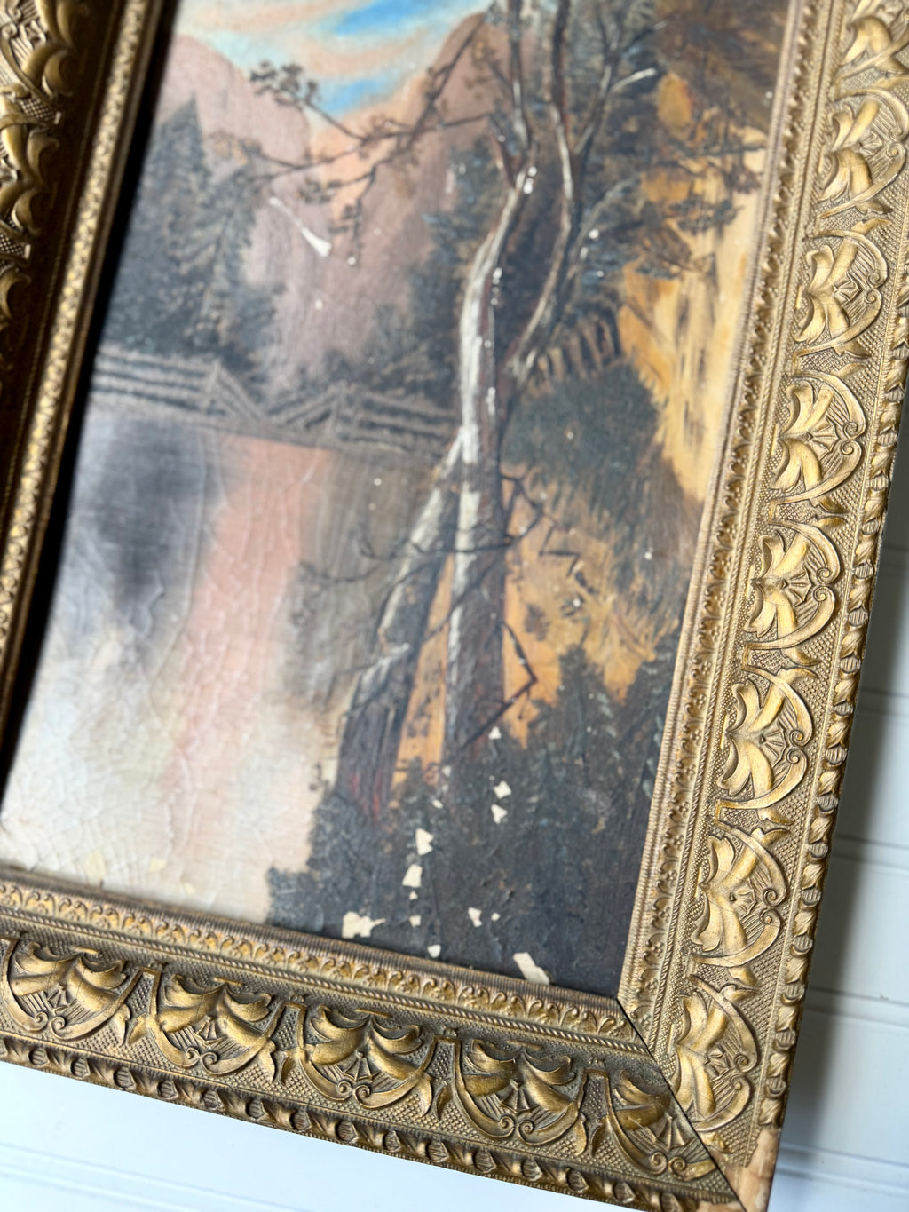 Antique Landscape Oil on Board