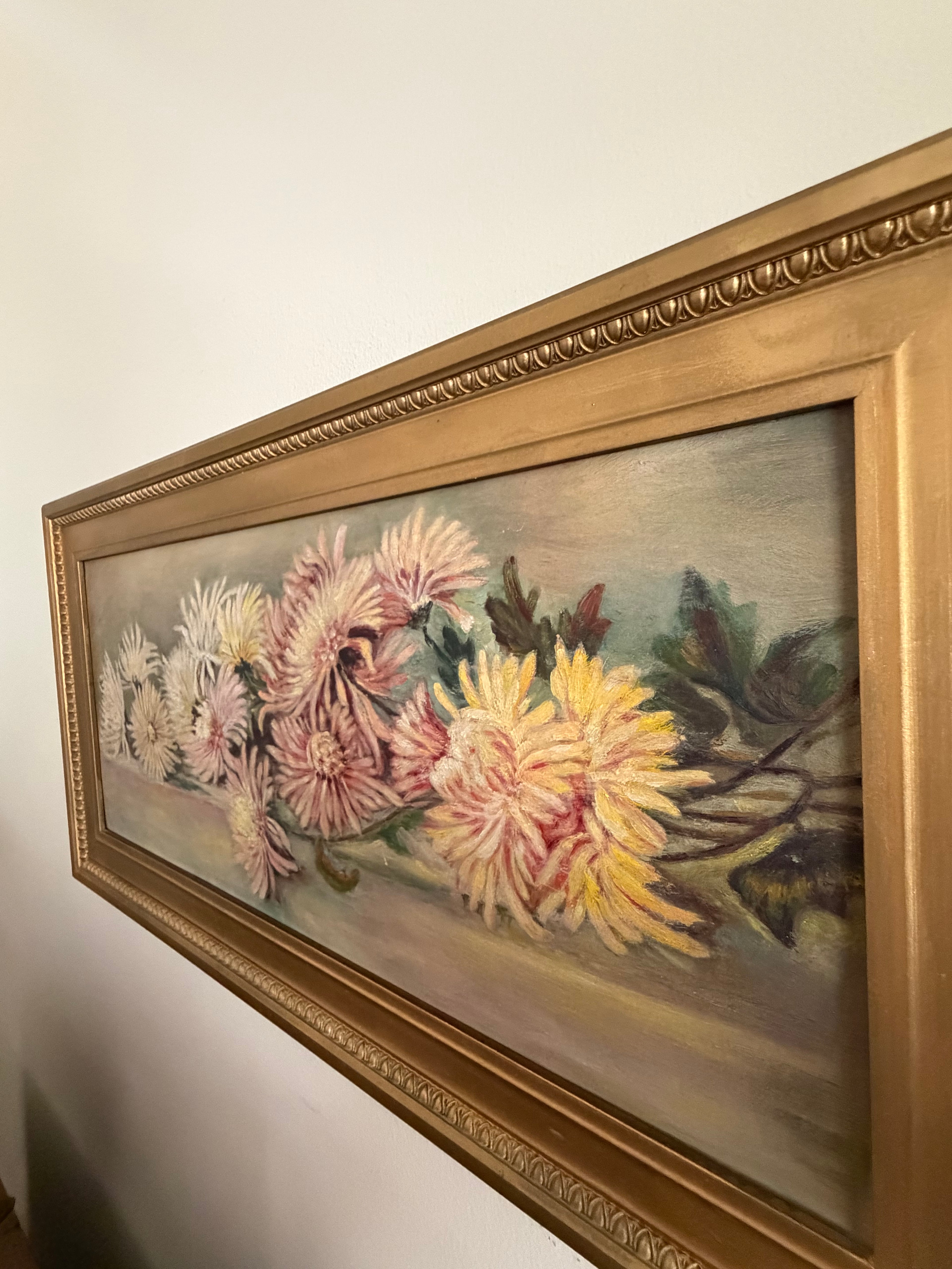 Antique Floral Oil Painting
